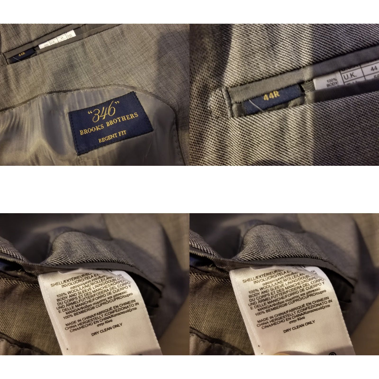 Brooks Brothers Mens Brooks Brothers Wool Blazer 44R Grey Sports Jacket Size 44R - 8 Thumbnail