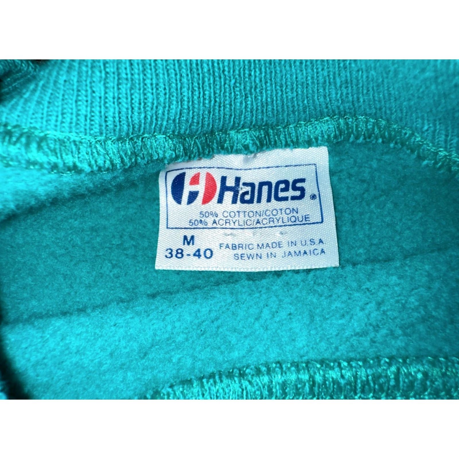 Hanes VINTAGE Hanes Sweatshirt Crewneck Women M Blue Bear Alaska 80s Pullover Made in USA Size M / US 6-8 / IT 42-44 - 3 Thumbnail