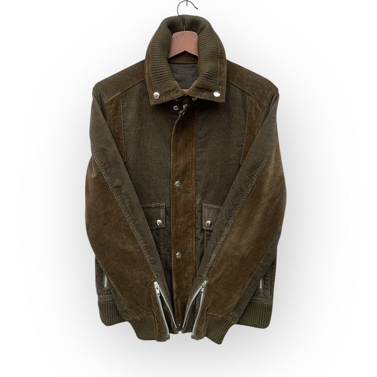 Japanese Brand NIEDIECK STRETCHCORD GERMANY CORDUROY ZIPPER JACKET BROWN Size US S / EU 44-46 / 1 - 3 Thumbnail