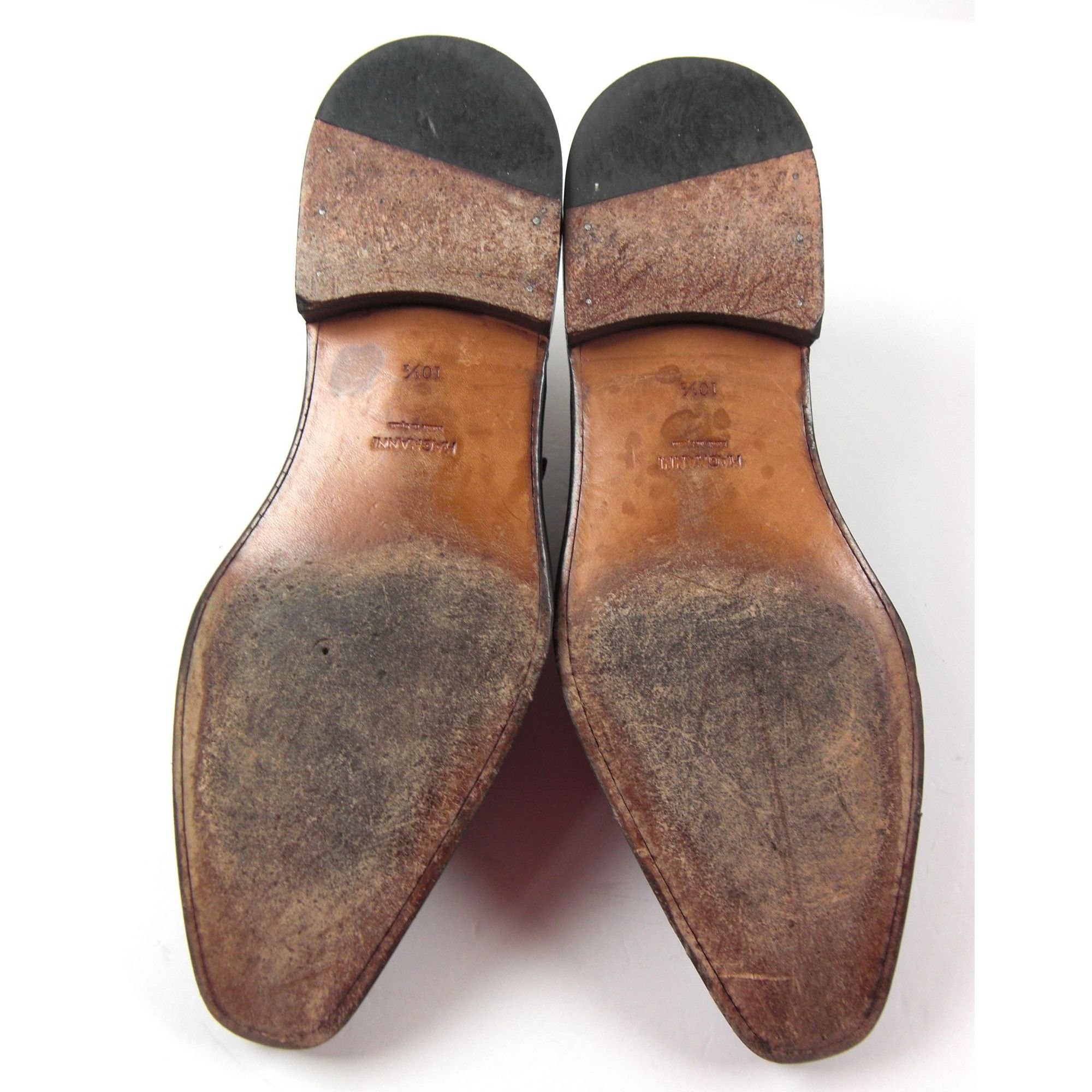 Other Magnanni Black Leather Monk Strap Buckle Loafers Shoes Men's Size US 10.5 / EU 43-44 - 6 Thumbnail