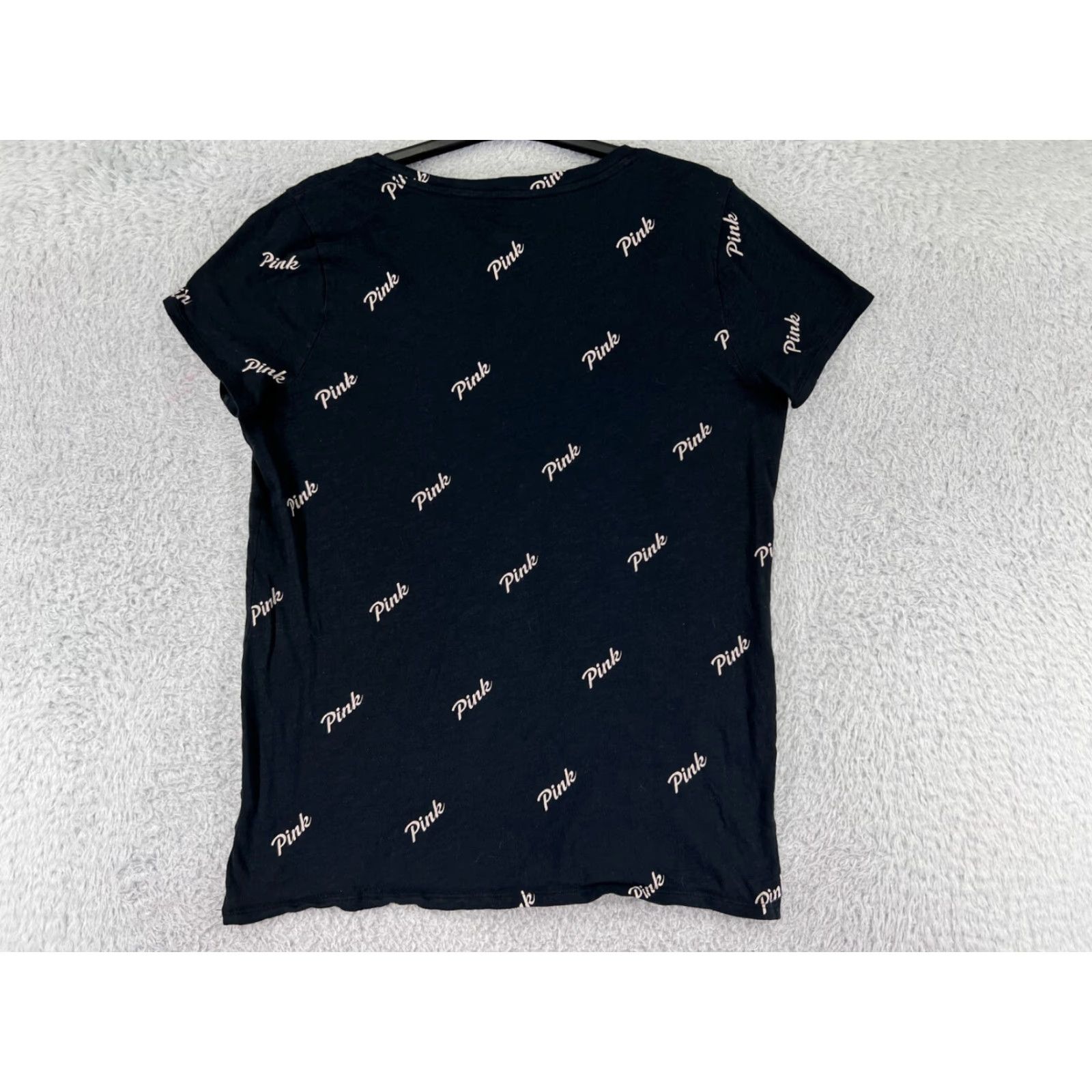 Victoria's Secret Victoria's Secret Women's Black V-Neck T-Shirt Adult Medium Cotton Casual All Seasons Size M / US 6-8 / IT 42-44 - 2 Thumbnail