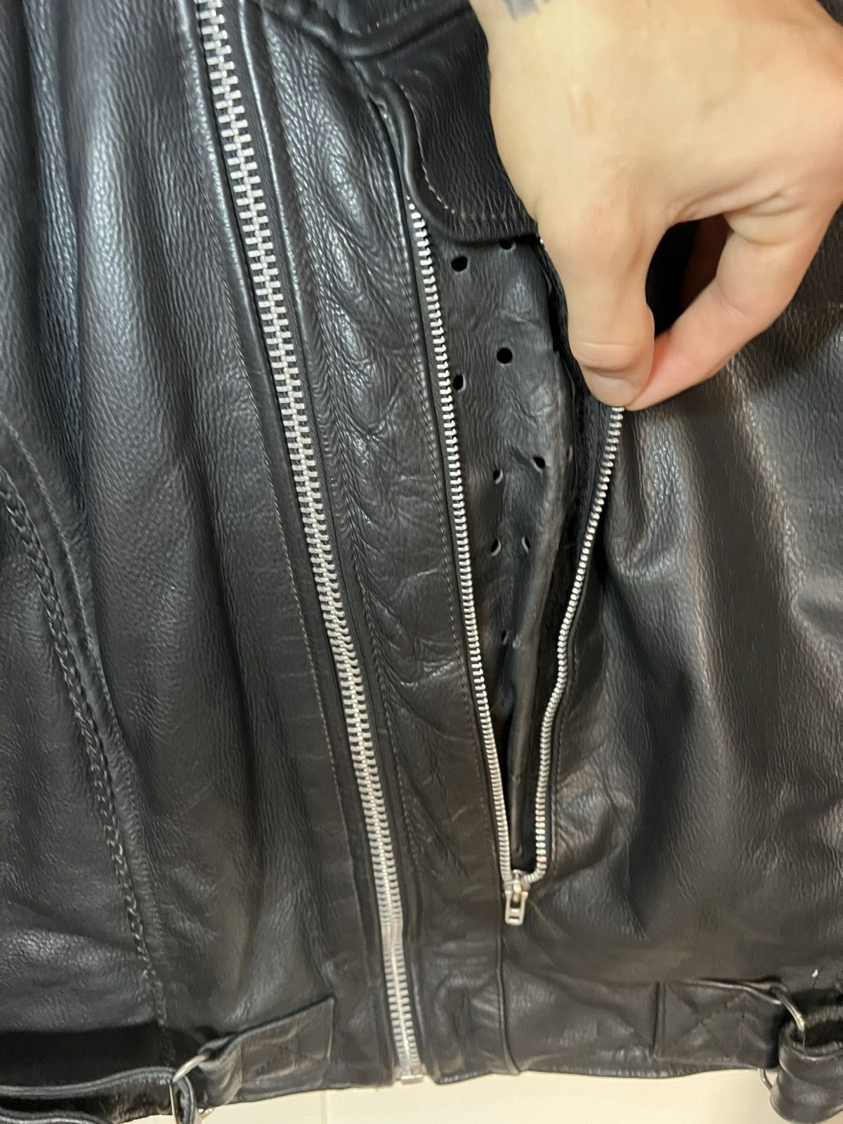 Vintage Vintage heavy leather biker jacket Size US XXL / EU 58 / 5 - 22 Thumbnail