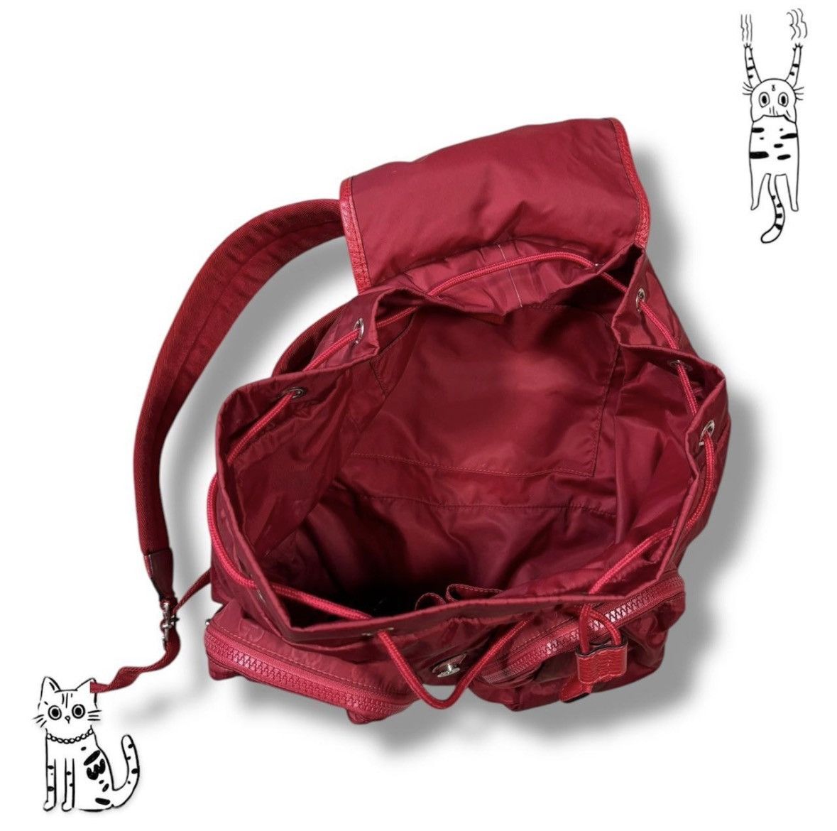 Gucci GUCCI GG Red Nylon Leather Backpack used made in italy Size ONE SIZE - 3 Thumbnail