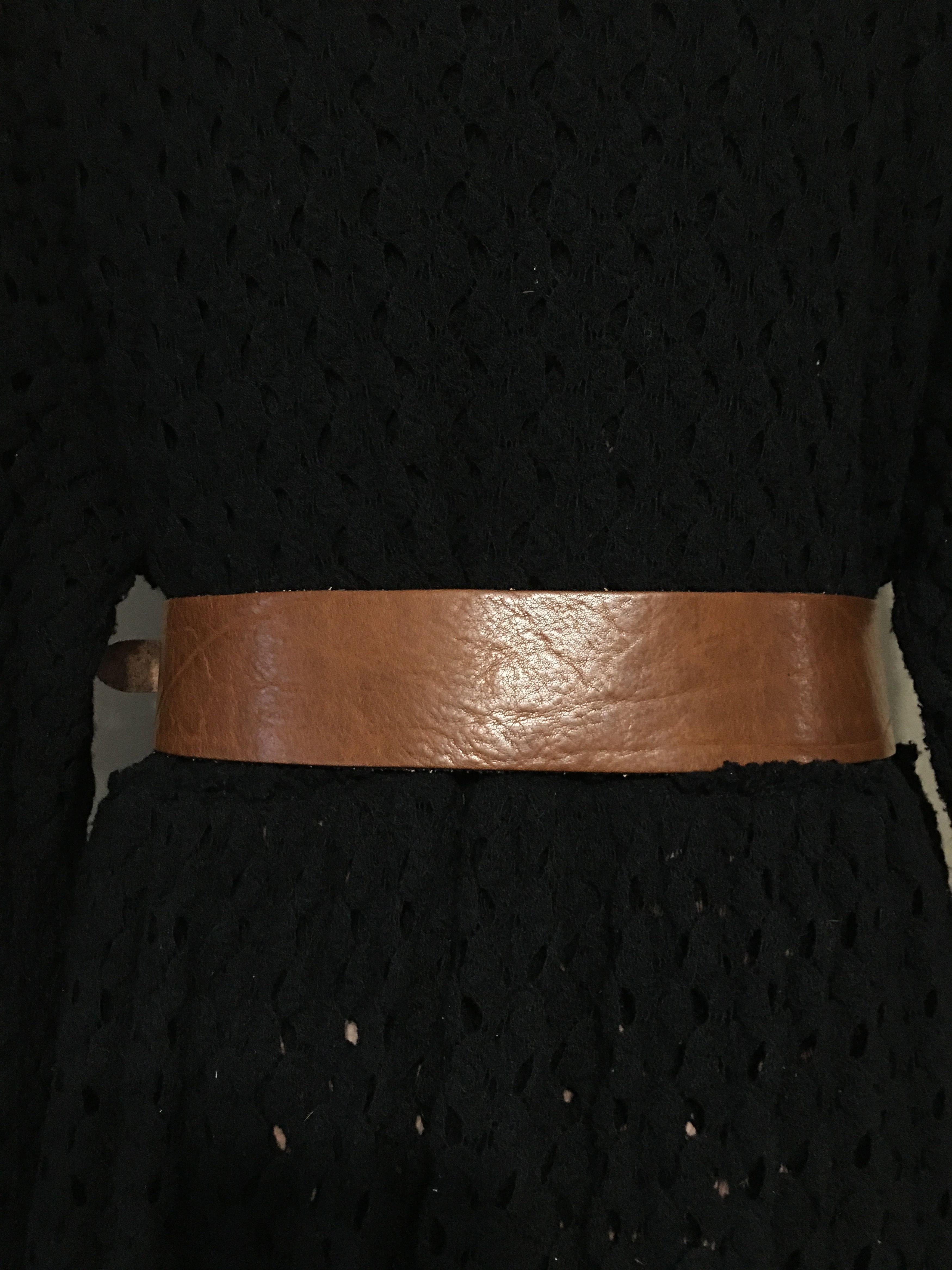 Leather SCAPA Italy Wide Leather Belt Horsebit Buckle Size 85 Size ONE SIZE - 8 Thumbnail