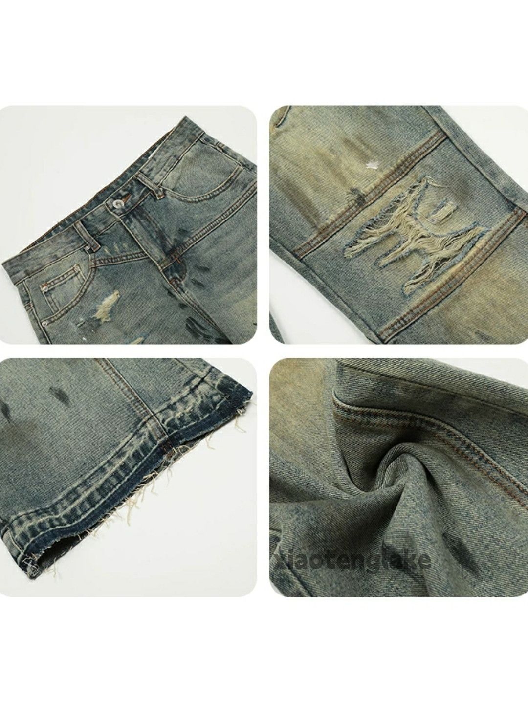 Jean × Vintage washed faded paint stain damaged grunge jeans Size US 32 / EU 48 - 9 Thumbnail