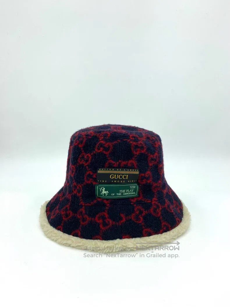 Gucci Old flower full print plush fisherman's hat sun hat