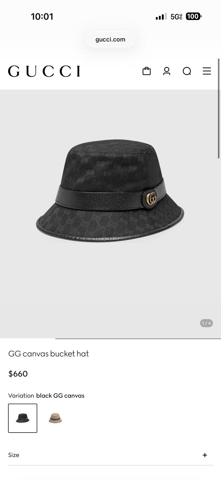 Gucci GG canvas bucket hat Size ONE SIZE - 1 Thumbnail