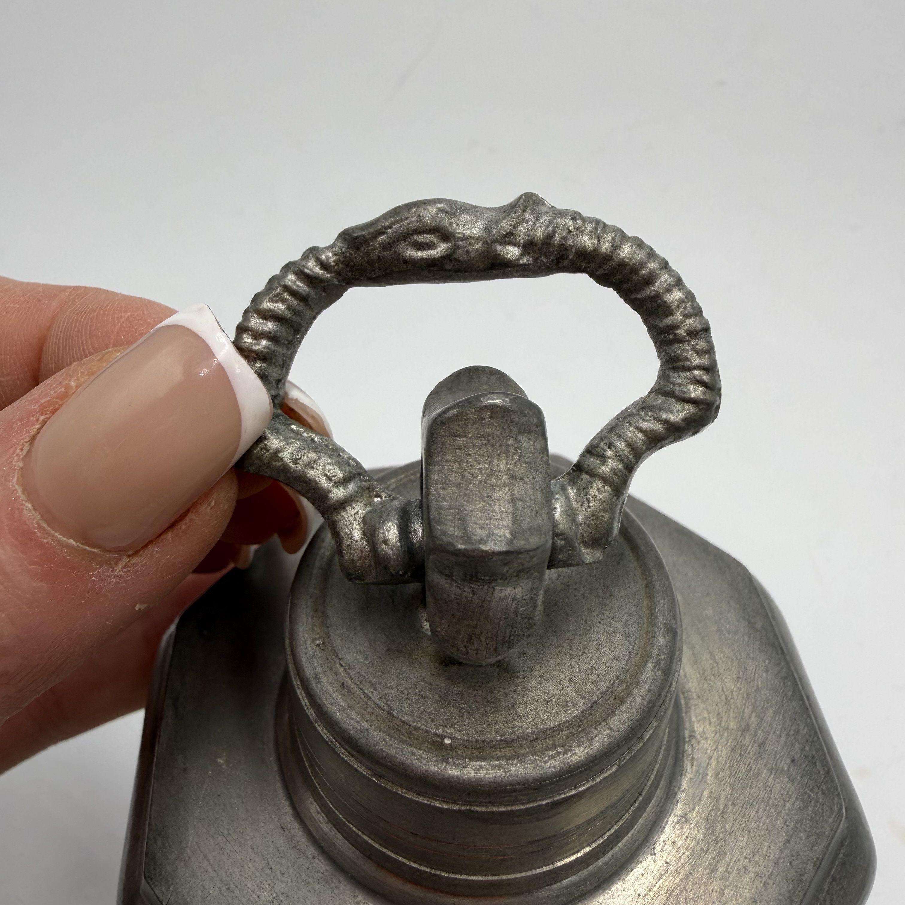 Vintage Vintage German Pewter Flask Octagonal Metal Bottle Size ONE SIZE - 5 Thumbnail