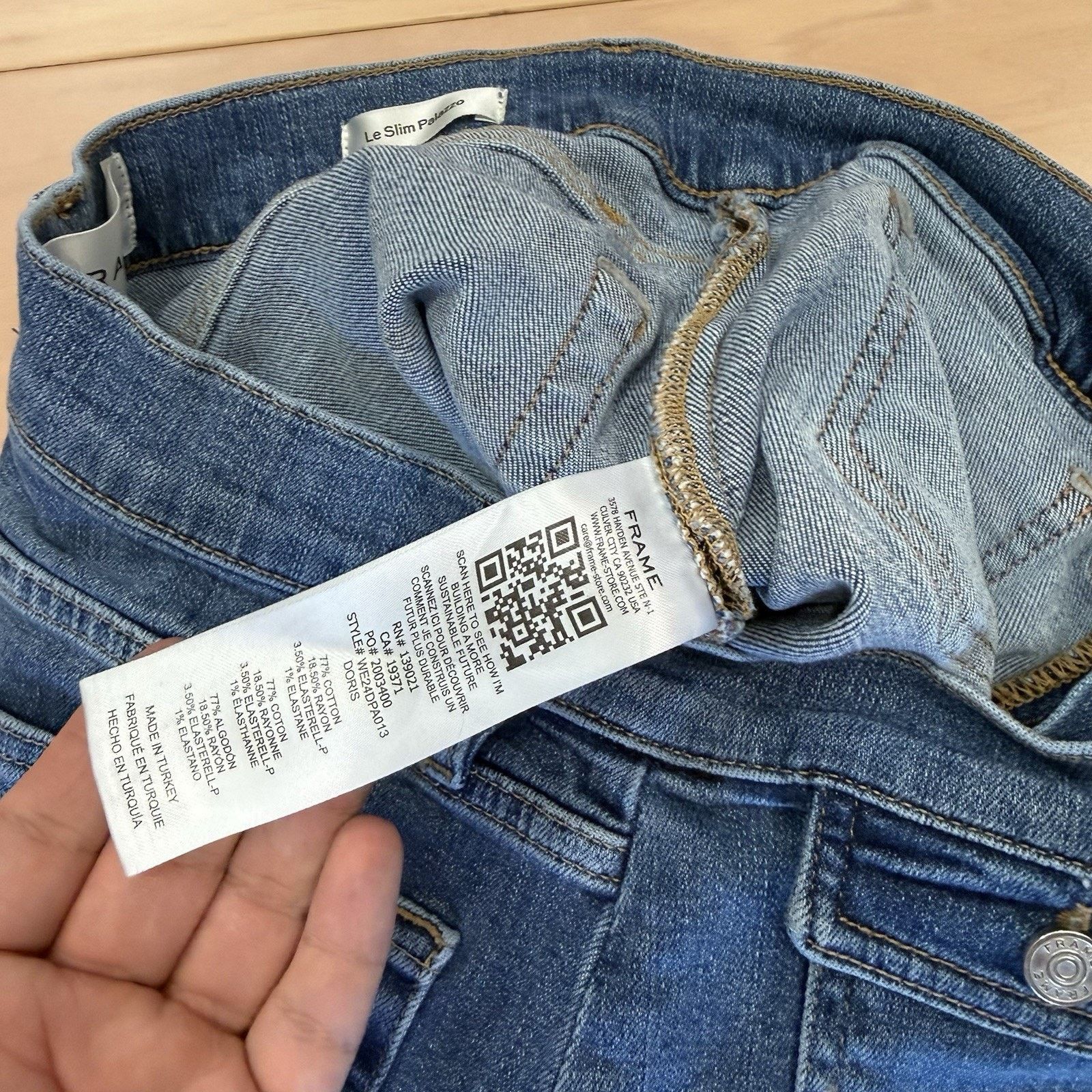 Frame Frame Le Slim Palazzo Jeans Women's 28 High Rise Wide Leg Size 28" / US 6 / IT 42 - 6 Thumbnail