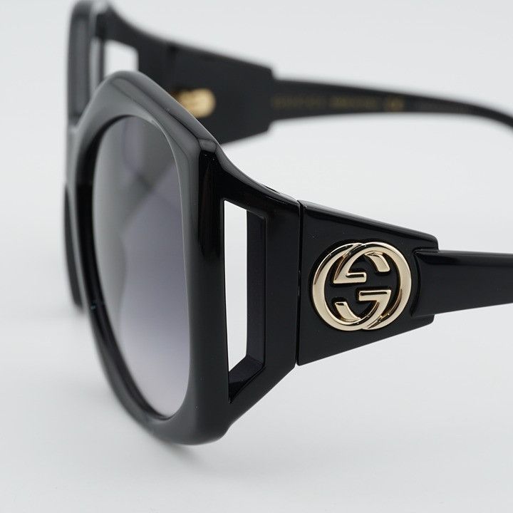 Gucci Gucci GG0875S 001 Sunglasses Black Square Frame, Grey Lenses Size ONE SIZE - 8 Thumbnail