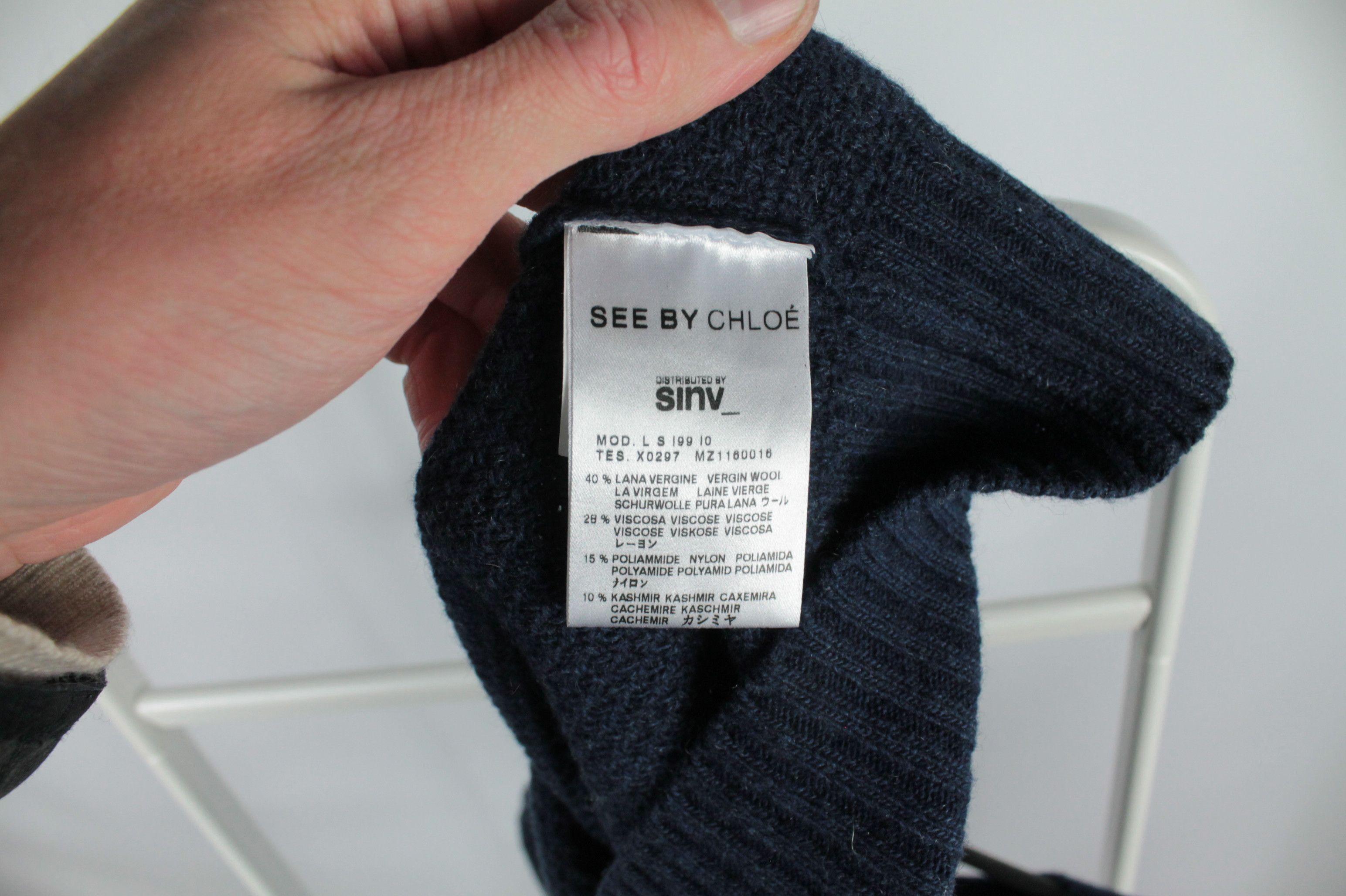 See by Chloe See by Chloe Blue Wool Pullover Sweater With Pocket Size S / US 4 / IT 40 - 6 Thumbnail