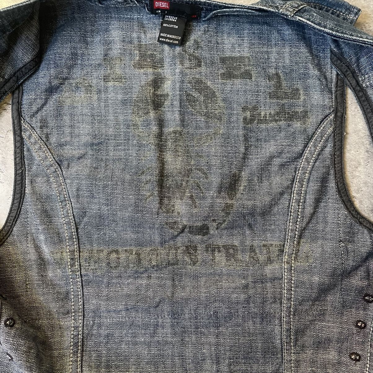 Diesel × Diesel Black Gold × Vintage Very Vintage 90s Diesel Uzbekistan Rally Denim Vest Size US S / EU 44-46 / 1 - 12 Thumbnail