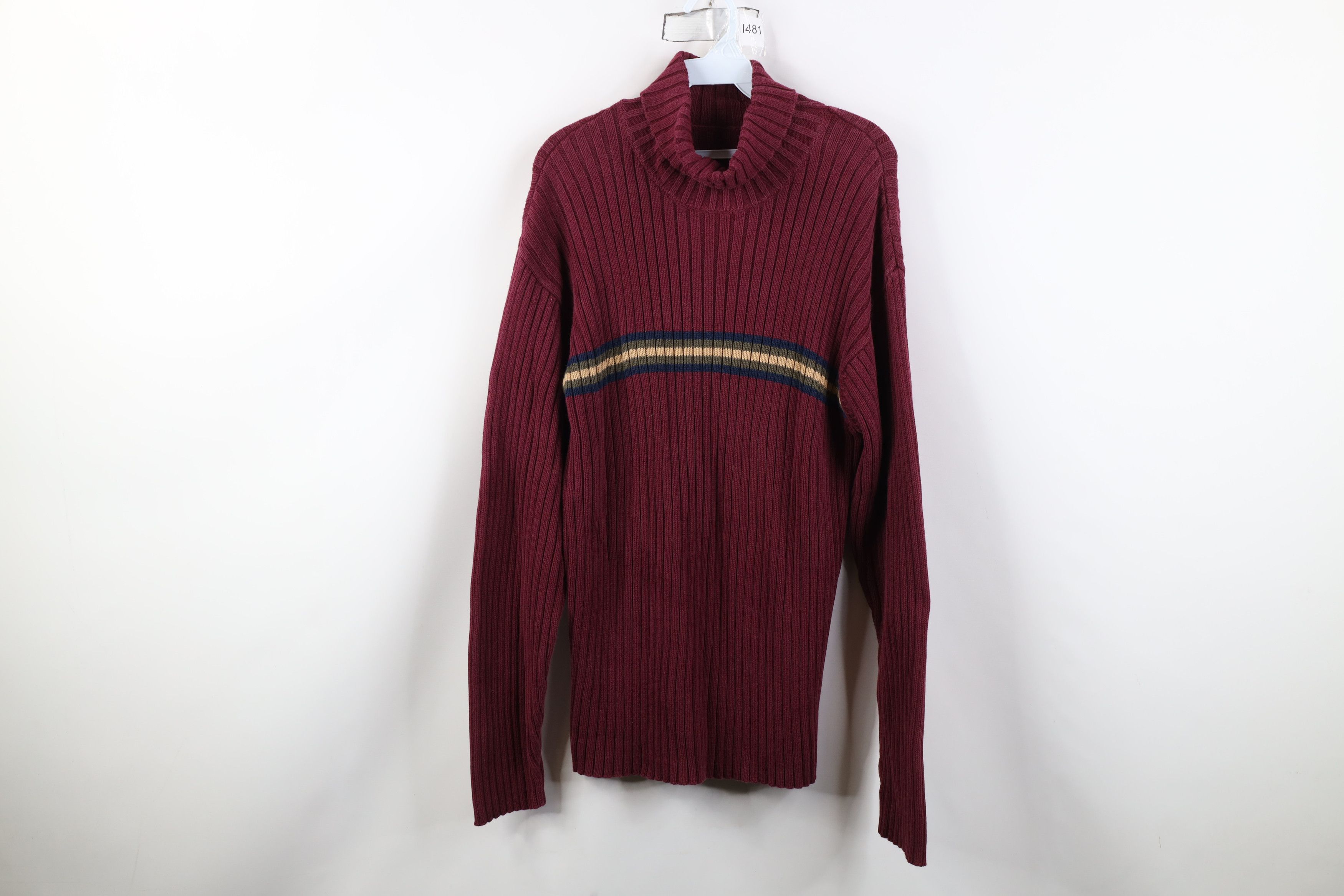 Vintage Vintage 90s Streetwear Heavy Ribbed Knit Turtleneck Sweater Size US M / EU 48-50 / 2 - 1 Thumbnail