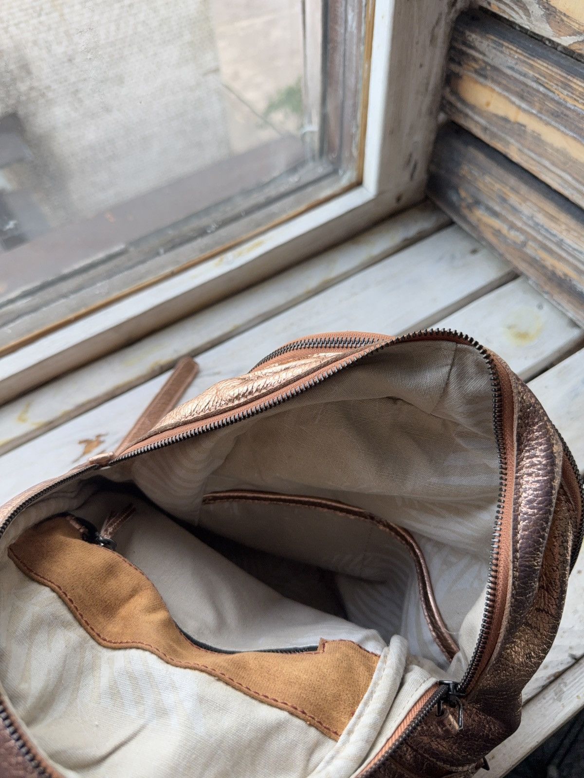 LIEBESKIND BERLIN Vintage LIEBESKIND BERLIN faded Leather backpack pink gold Size ONE SIZE - 18 Thumbnail