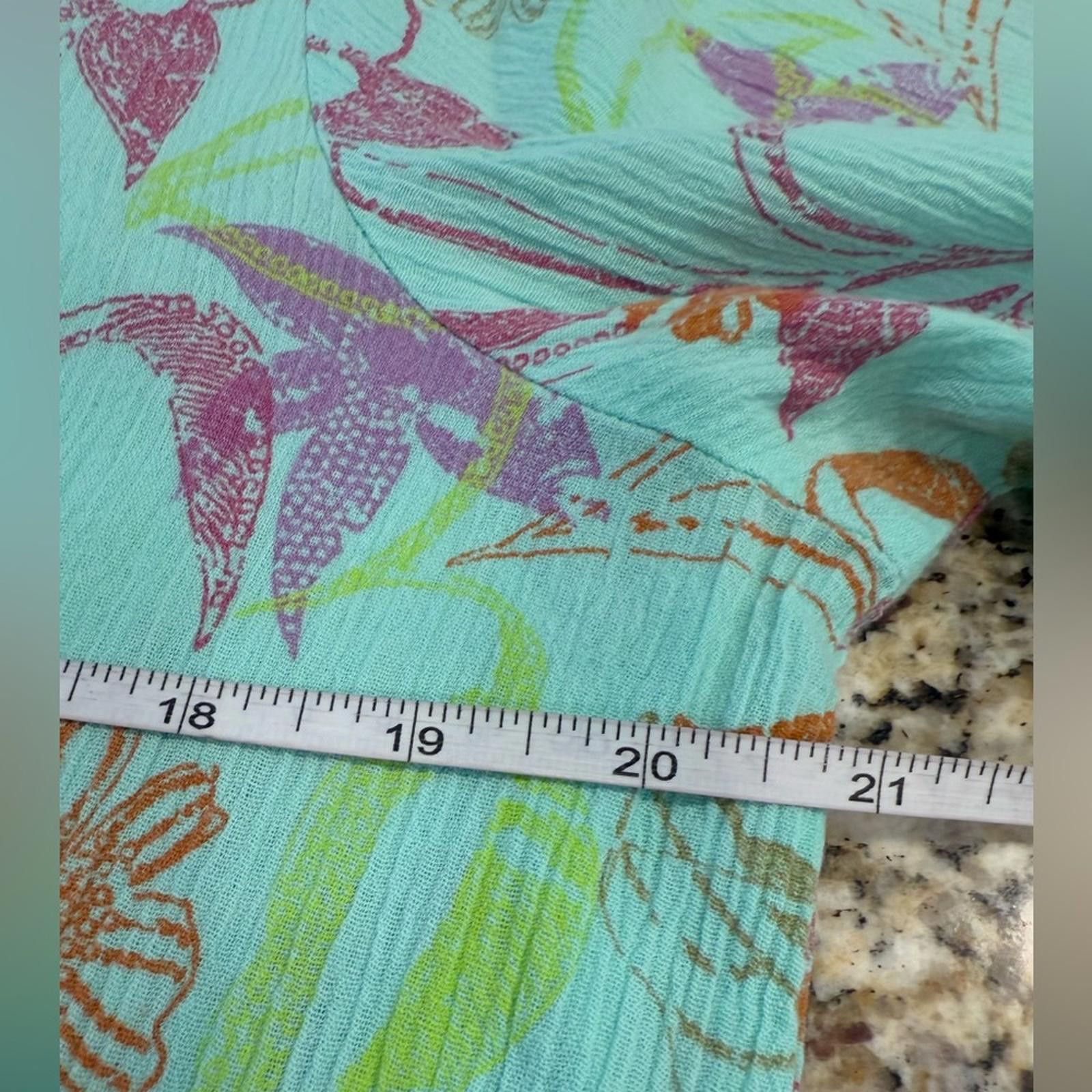 Other Sun Bay 100% cotton gauzy colorful tropical top SZ Medium Size M / US 6-8 / IT 42-44 - 10 Thumbnail