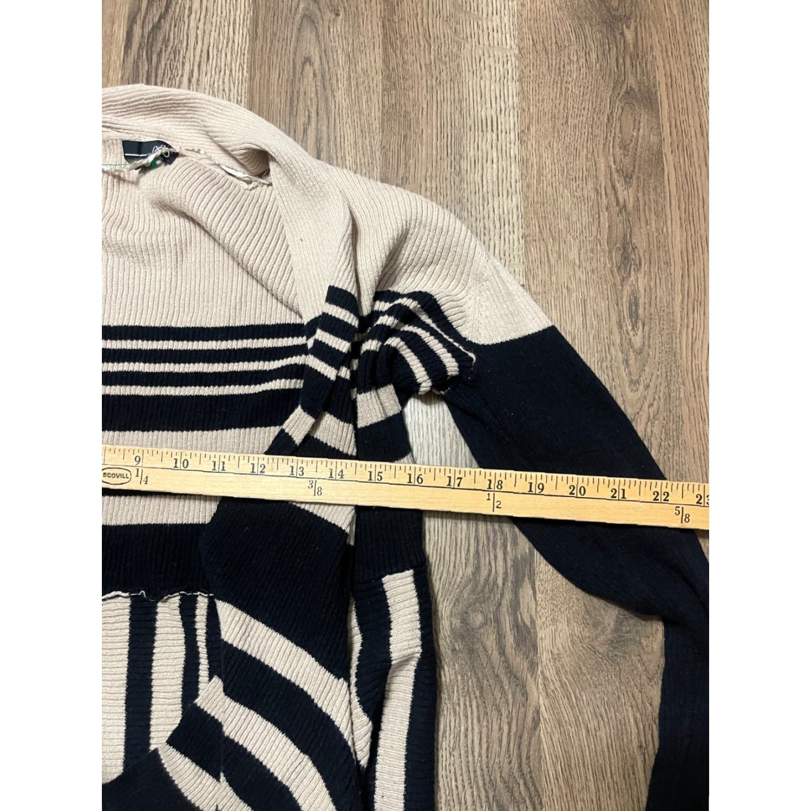Vintage VINTAGE? No — RXB Cardigan Sweater Ladies Large Black Brown Open Long Sleeve Knit Acrylic Regular Fit Size L / US 10 / IT 46 - 6 Thumbnail