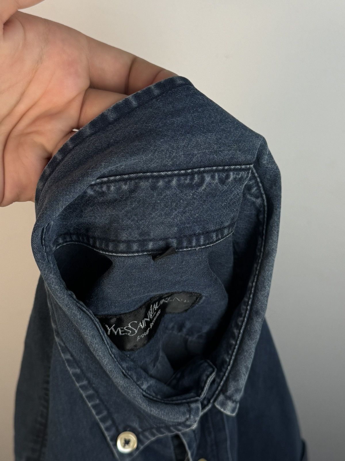 Yves Saint Laurent 90s YSL Denim Shirt Jeans Dress Overshirt Button Up Collar Size US M / EU 48-50 / 2 - 6 Thumbnail