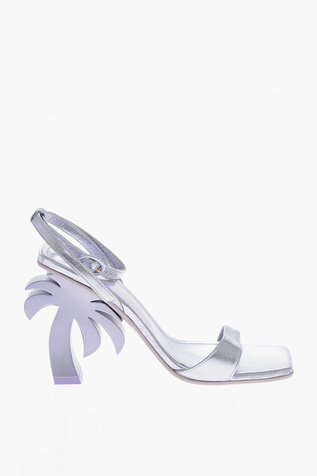 Palm Angels og1mm0326 Lamé Leather Sandals in Purple Size US 7 / IT 37 - 1 Thumbnail