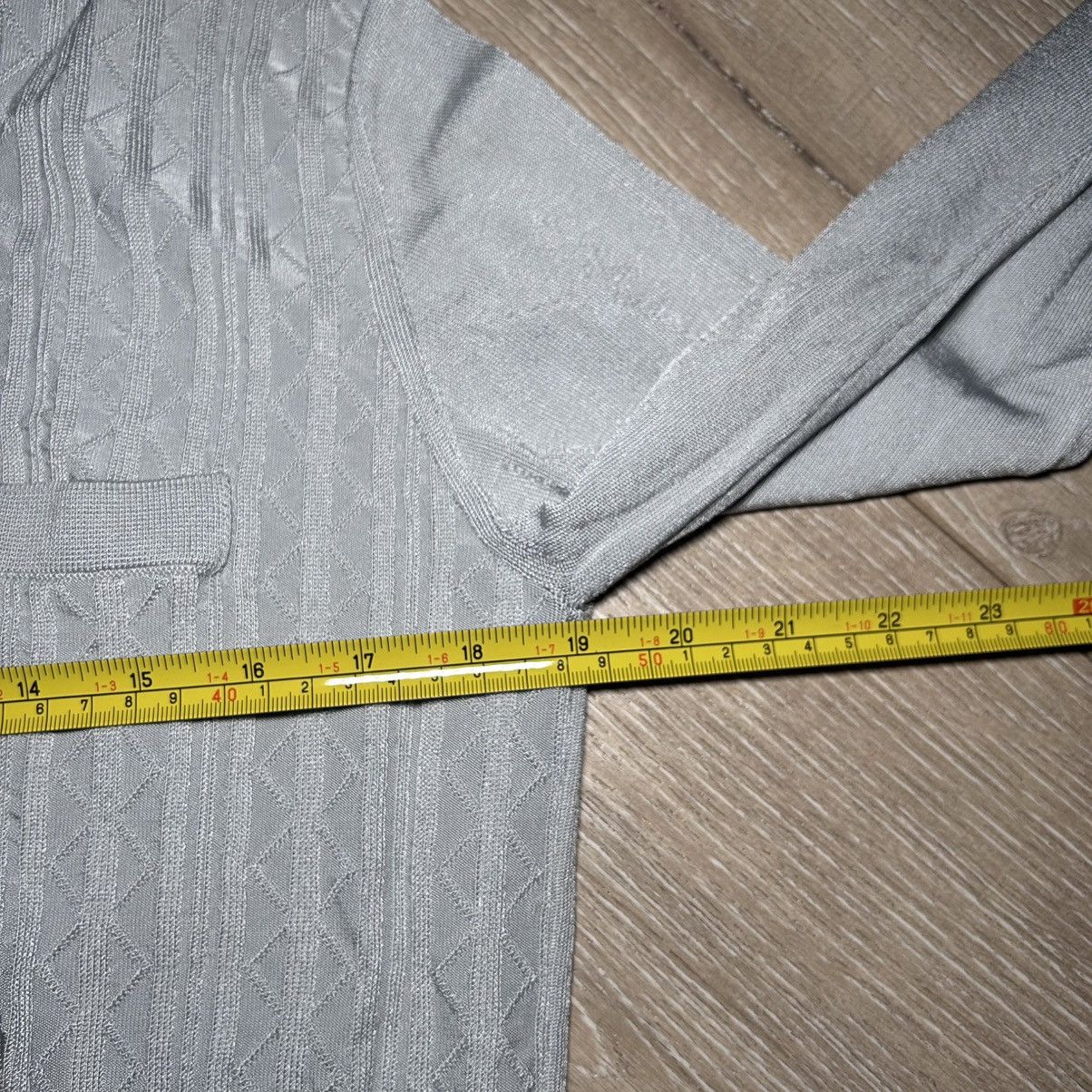 Lemaire Lemaire Viscose Jacquard Knit Long Sleeve Polo Gray S Size US S / EU 44-46 / 1 - 6 Thumbnail
