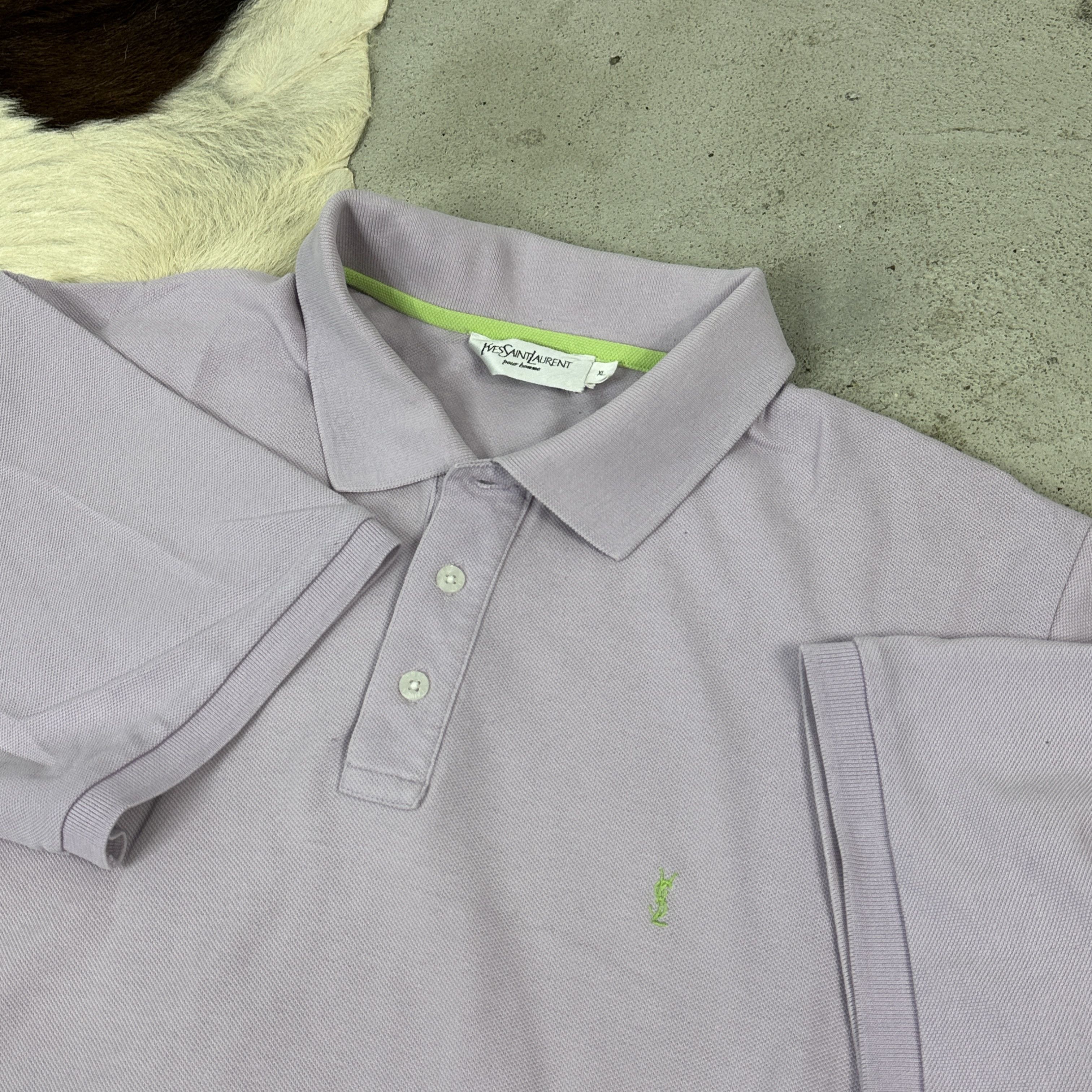 Vintage × Yves Saint Laurent Vintage Casual Yves Saint Laurent Lilac 00s Polo T-shirt Size US XL / EU 56 / 4 - 6 Thumbnail