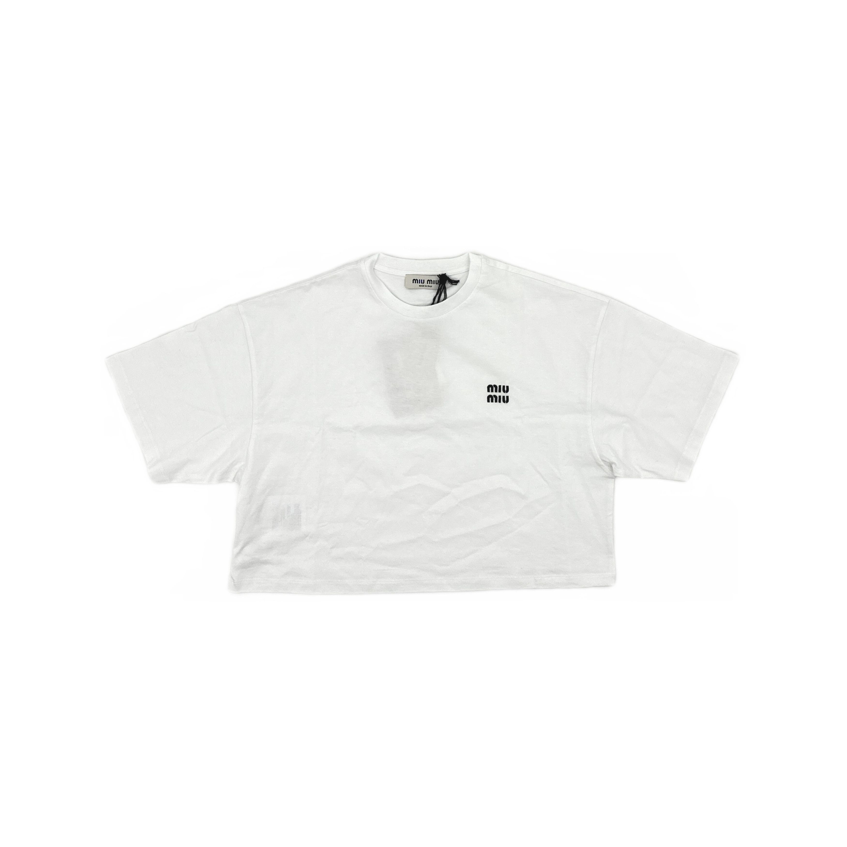 Miu Miu Miu Miu Logo T-Shirt Size XS Size XS / US 0-2 / IT 36-38 - 1 Thumbnail