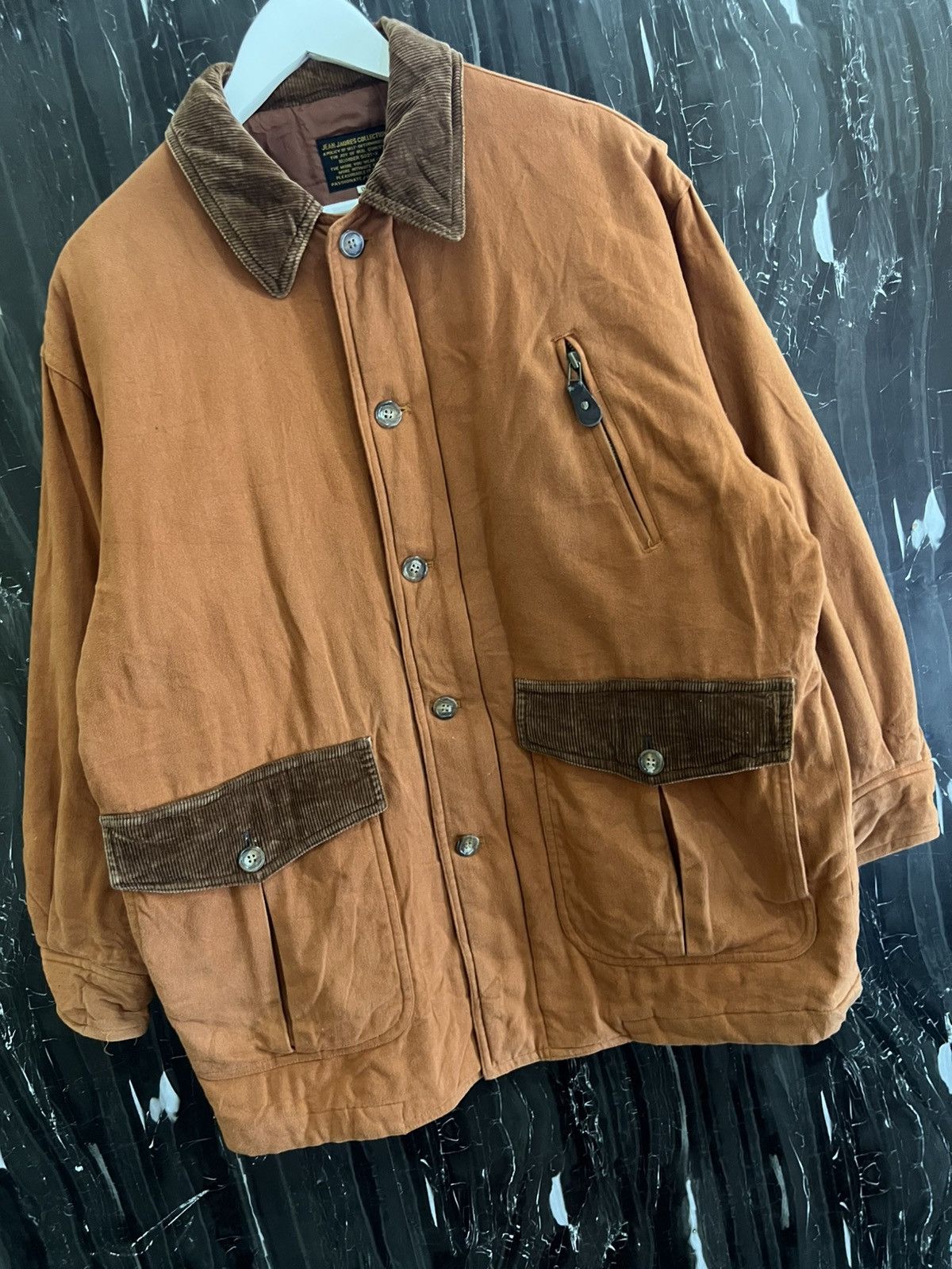Japanese Brand Jean Jaurès Collection Corduroy Collar Work Jacket Size US XL / EU 56 / 4 - 4 Thumbnail