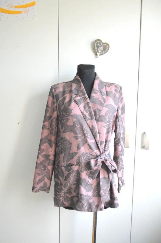 J.Crew J.Crew long jacket, unconventional S/M, powder pink, print Size S / US 4 / IT 40 - 1 Thumbnail