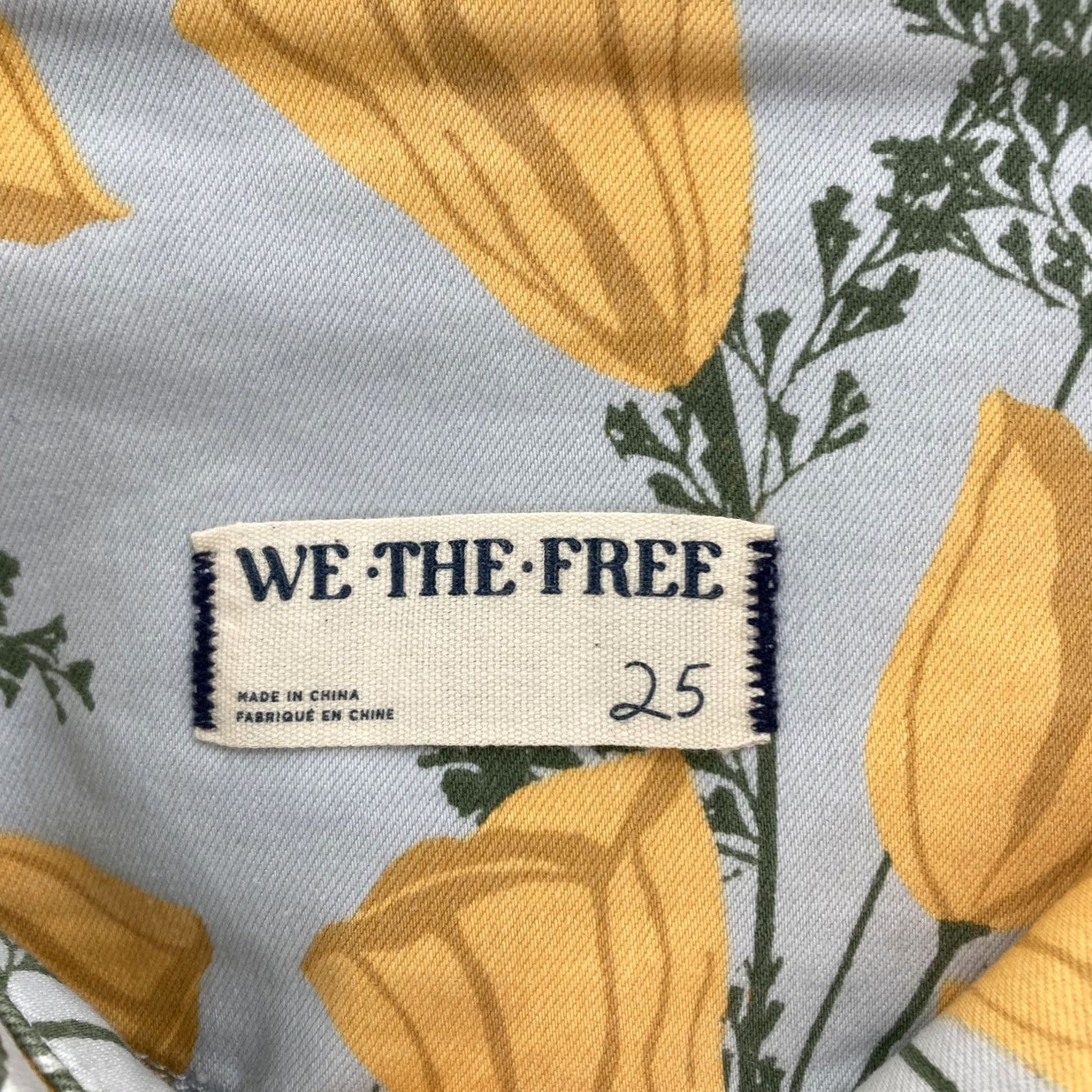 Vintage We The Free Venice Beach Printed Flare Pants Womens 25 Blue Yellow Floral Boho Size 42" / US 20 - 4 Thumbnail