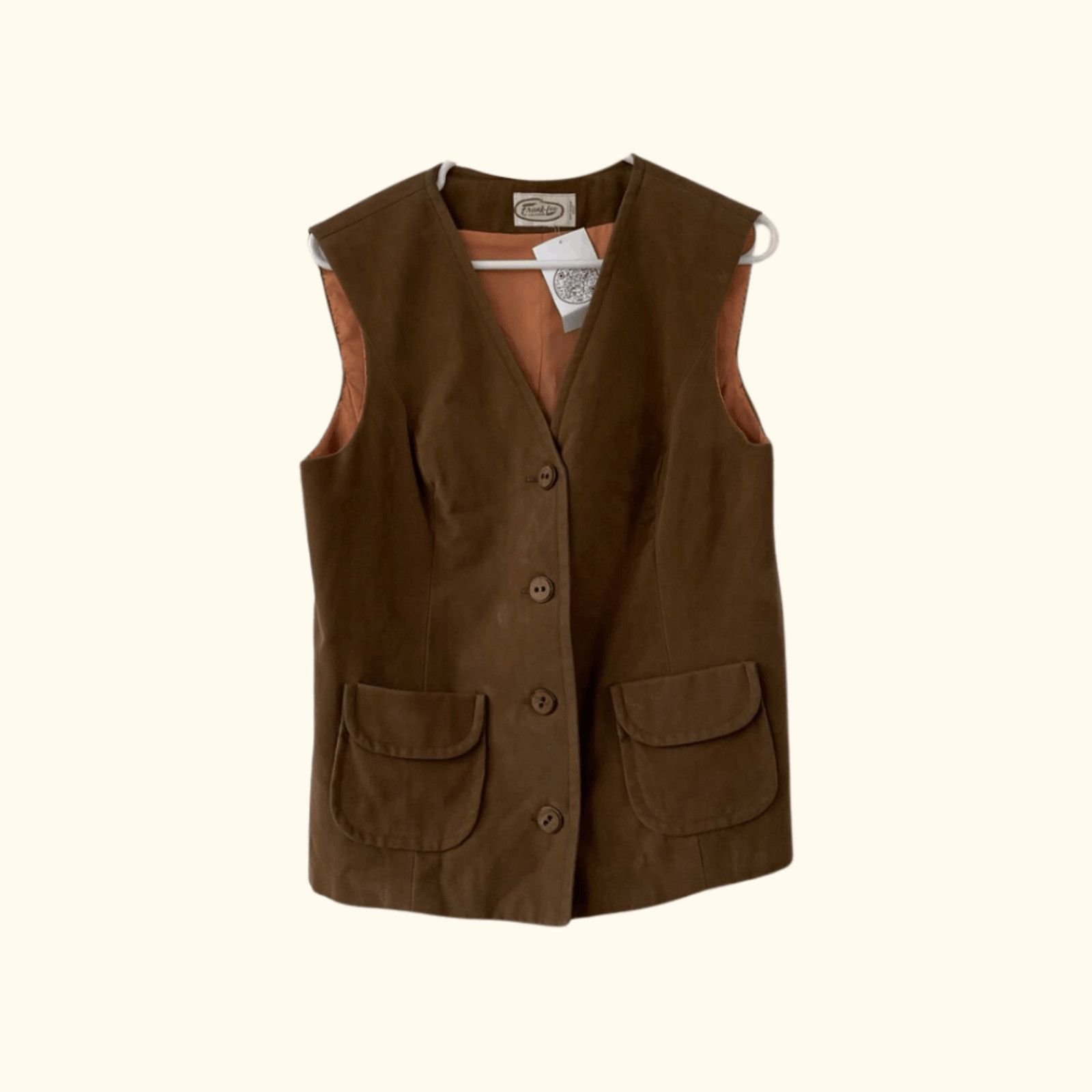 Vintage VTG Suede Vest | Frank Lee Brown Western | 60s Workwear Size US S / EU 44-46 / 1 - 1 Thumbnail