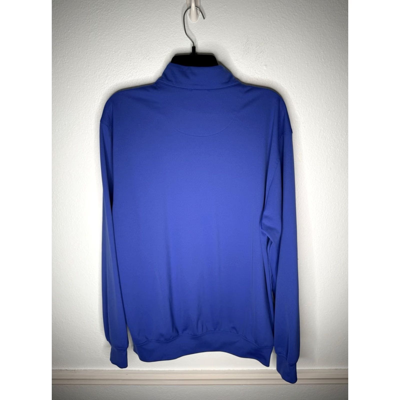 Vintage Donald Ross Mens Large Pullover Sweater Blue 1/4 Zip Mock Neck Classic Golf Stretch Size US L / EU 52-54 / 3 - 2 Thumbnail