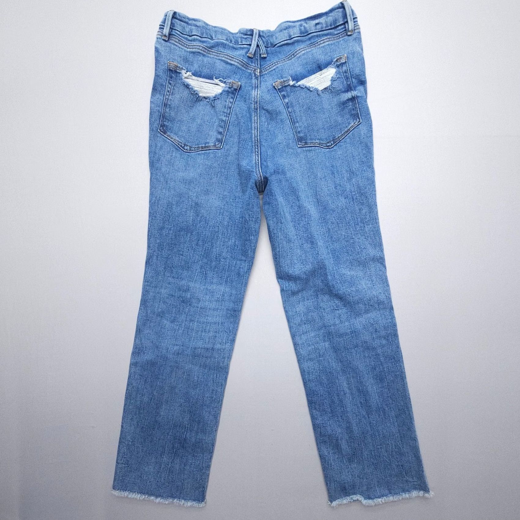 Good American Good American Jeans Size 10 30 Blue Stretch High Rise Denim Straight Regular Women XS? Bump Size 32" / US 10 / IT 46 - 2 Thumbnail