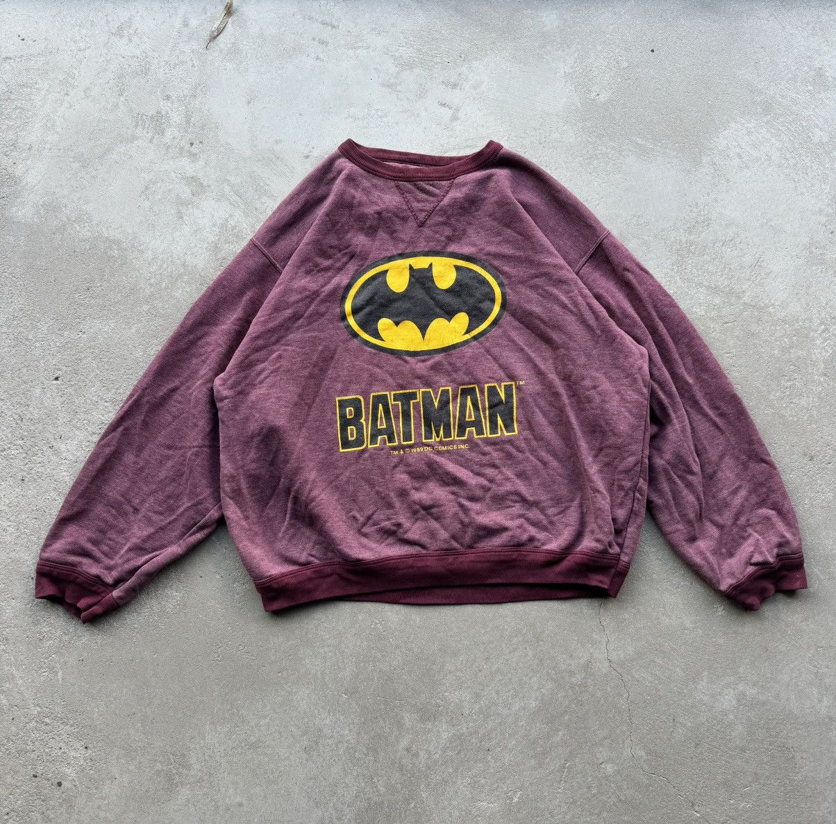 image of Dc Comics x Vintage 80’S Batman Vintage Sweatshirt in Bordeaux, Men's (Size XL)