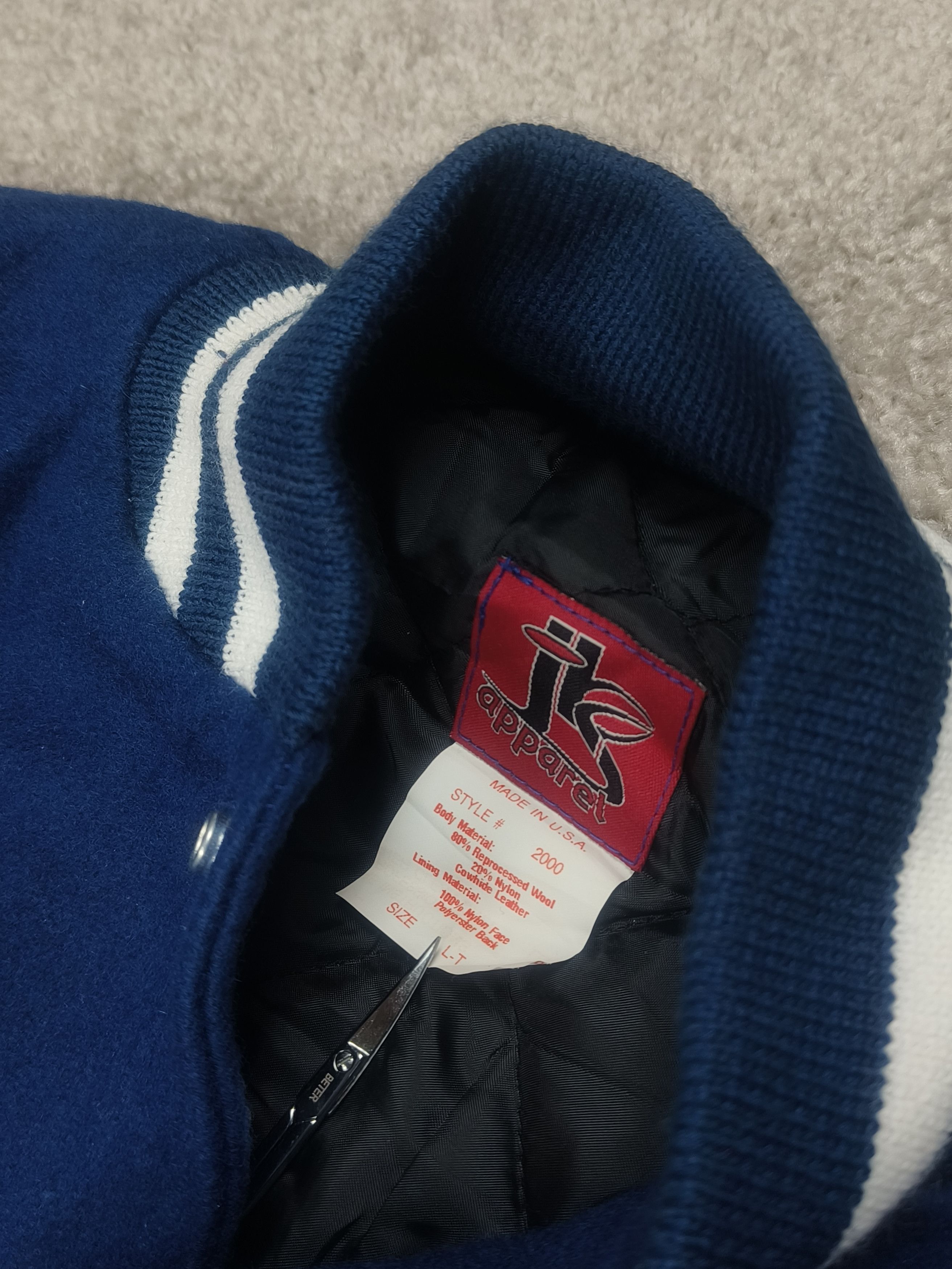 Vintage Heavy Wool Leather Made in USA Varsity Jacket Size US L / EU 52-54 / 3 - 3 Thumbnail