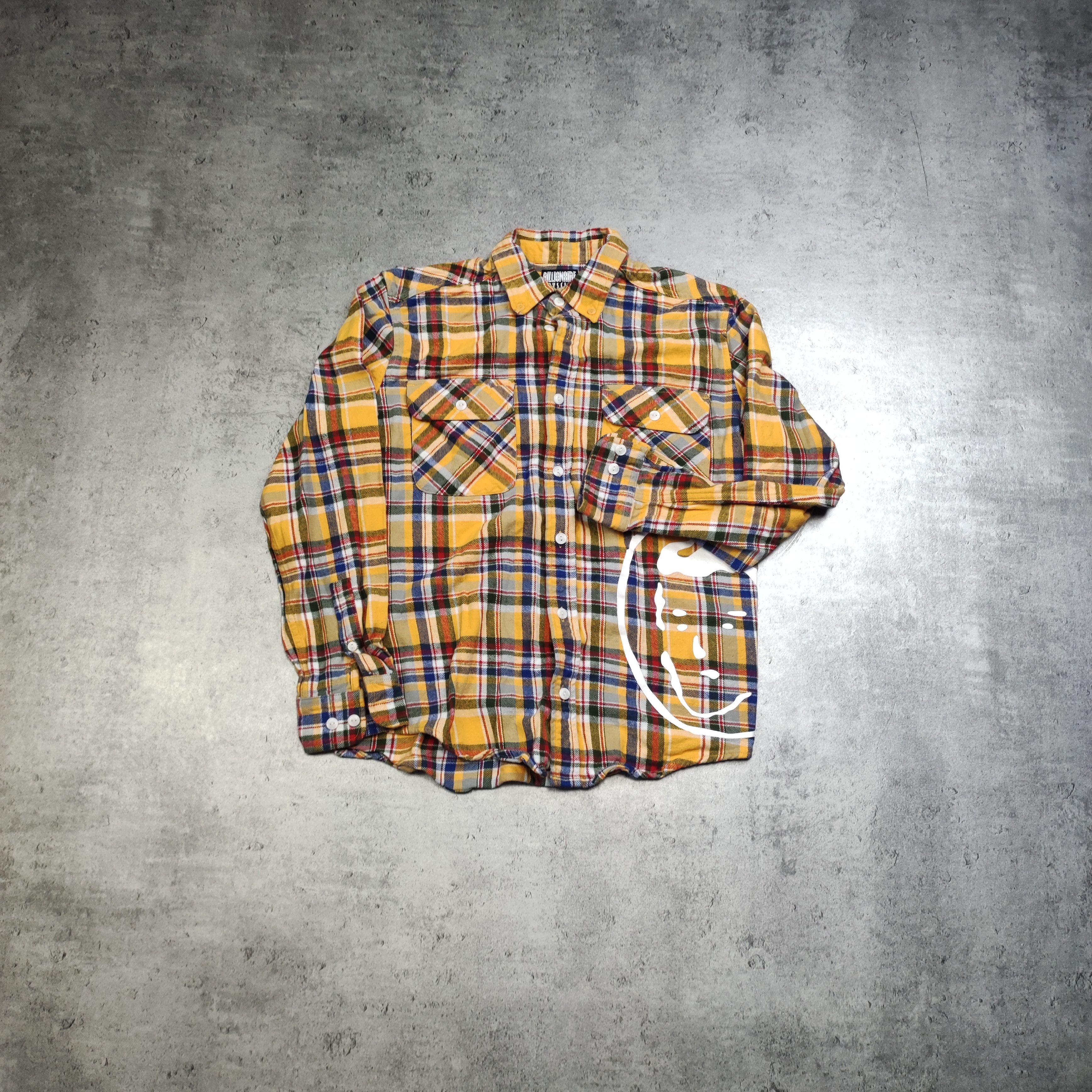 Billionaire Boys Club Billionaire Boys Club Yellow Checkered Smile Logo Shirt Size US S / EU 44-46 / 1 - 1 Thumbnail