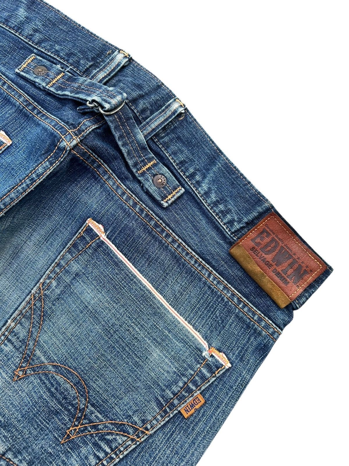 Kapital Vintage Edwin 505 Selvedge Buckle Back Distressed Denim Jean Size US 36 / EU 52 - 11 Thumbnail