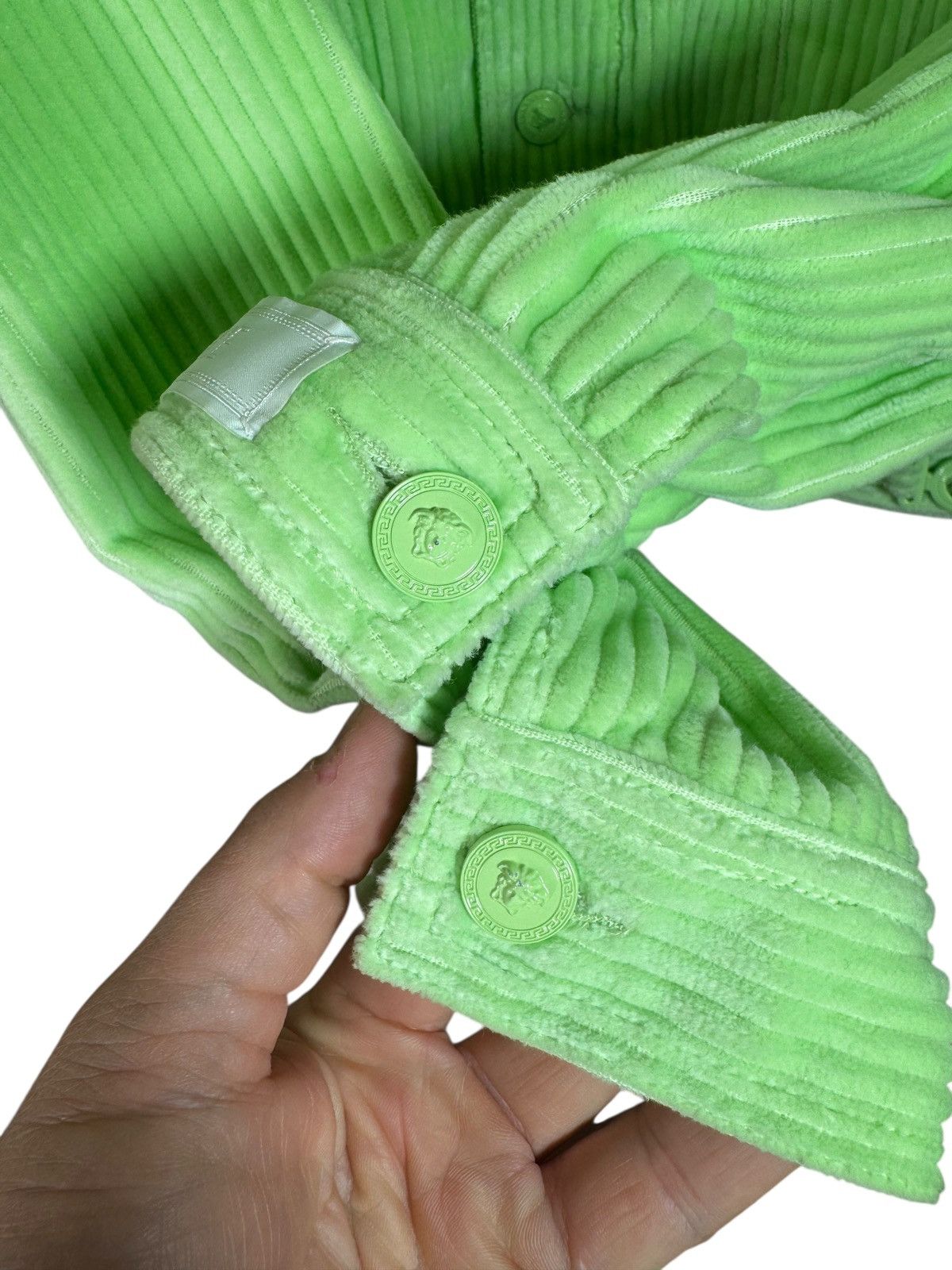 Versace Versace lime green corduroy jacket with Medusa buttons Size US M / EU 48-50 / 2 - 5 Thumbnail