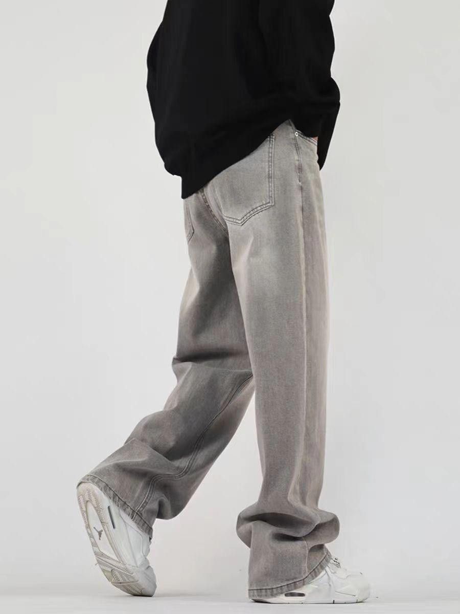 Japanese Brand Gray Wide Leg Denim Jeans, Baggy Fit Casual Pants Size US 30 / EU 46 - 3 Thumbnail