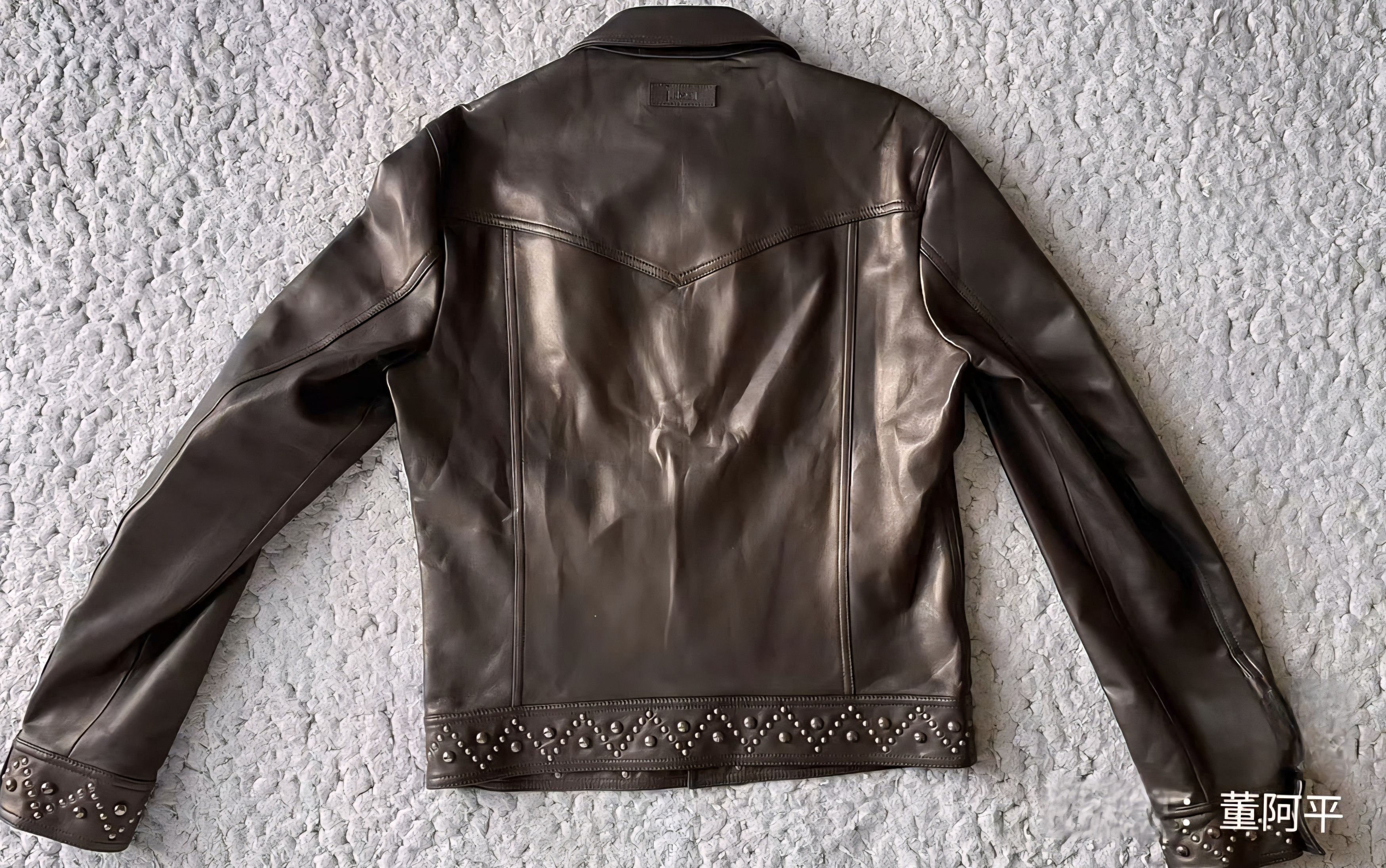 Just Cavalli Just Cavalli Men's Black Riveted Leather Jacket Size 48 Size US M / EU 48-50 / 2 - 3 Thumbnail