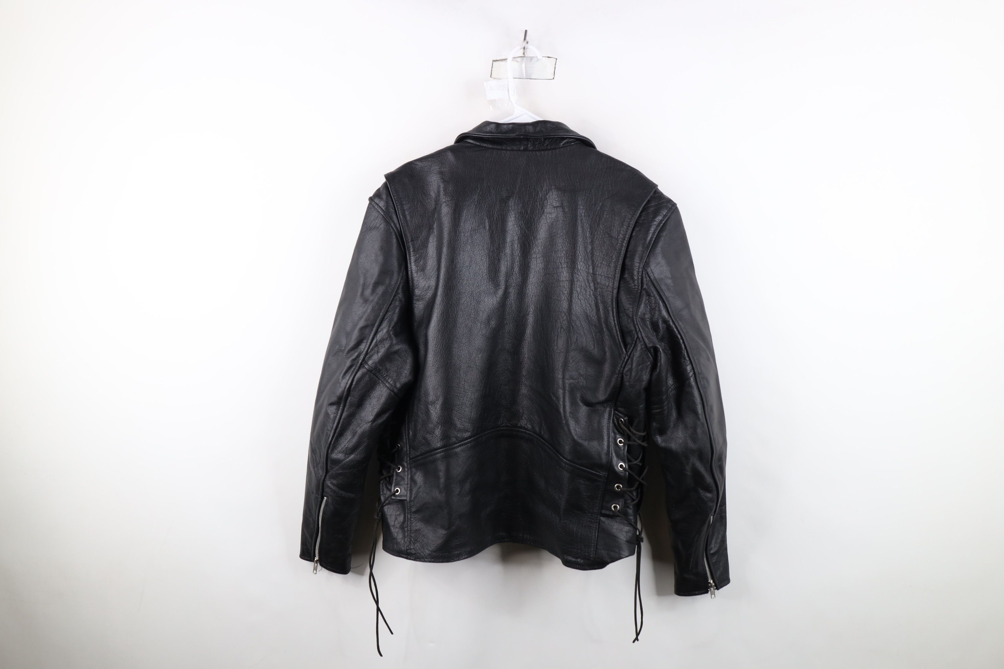Vintage Vintage Lined Braided Leather Motorcycle Jacket Black Size US L / EU 52-54 / 3 - 14 Thumbnail