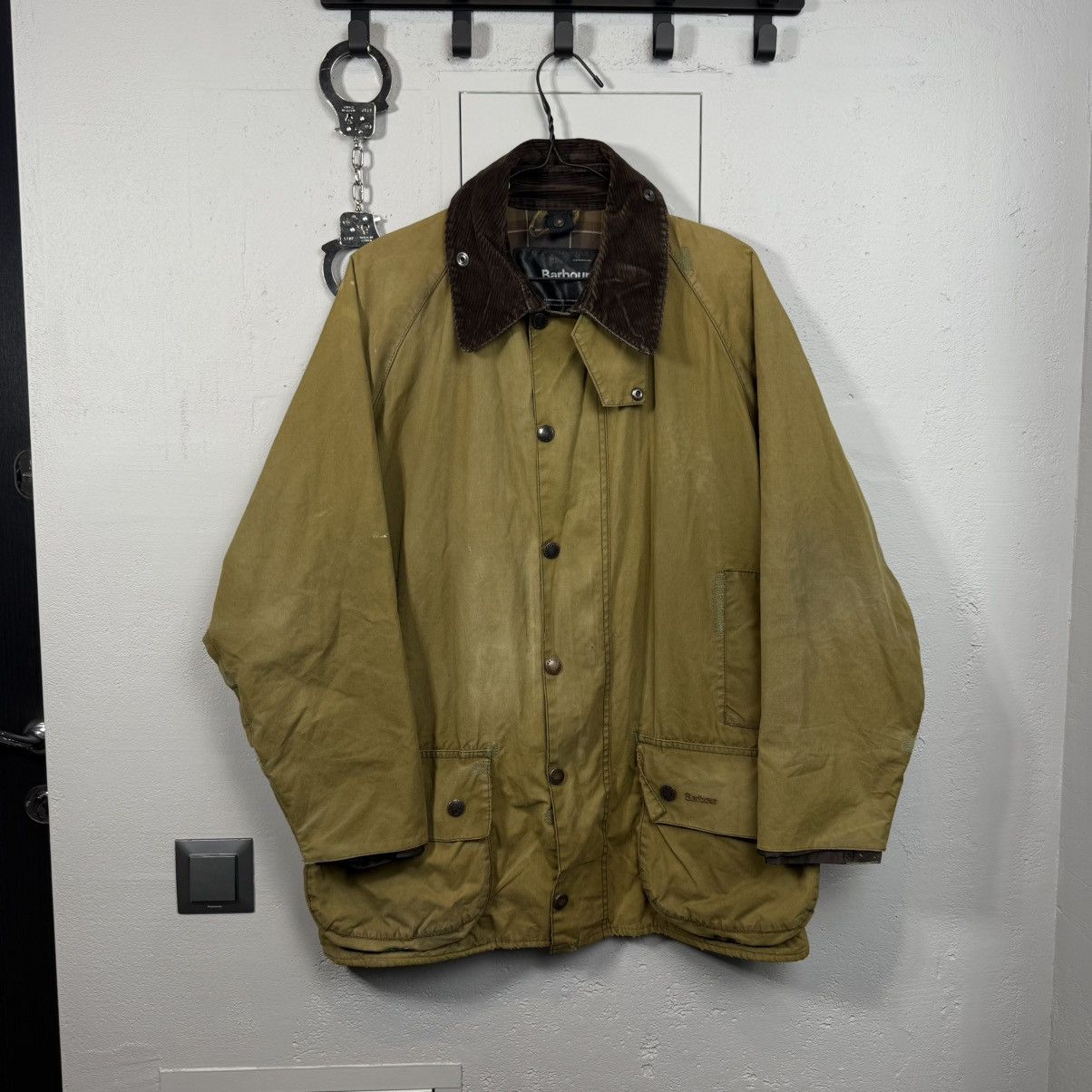 Barbour Vintage Barbour Waxed Trench Coat Jacket Size US L / EU 52-54 / 3 - 1 Thumbnail