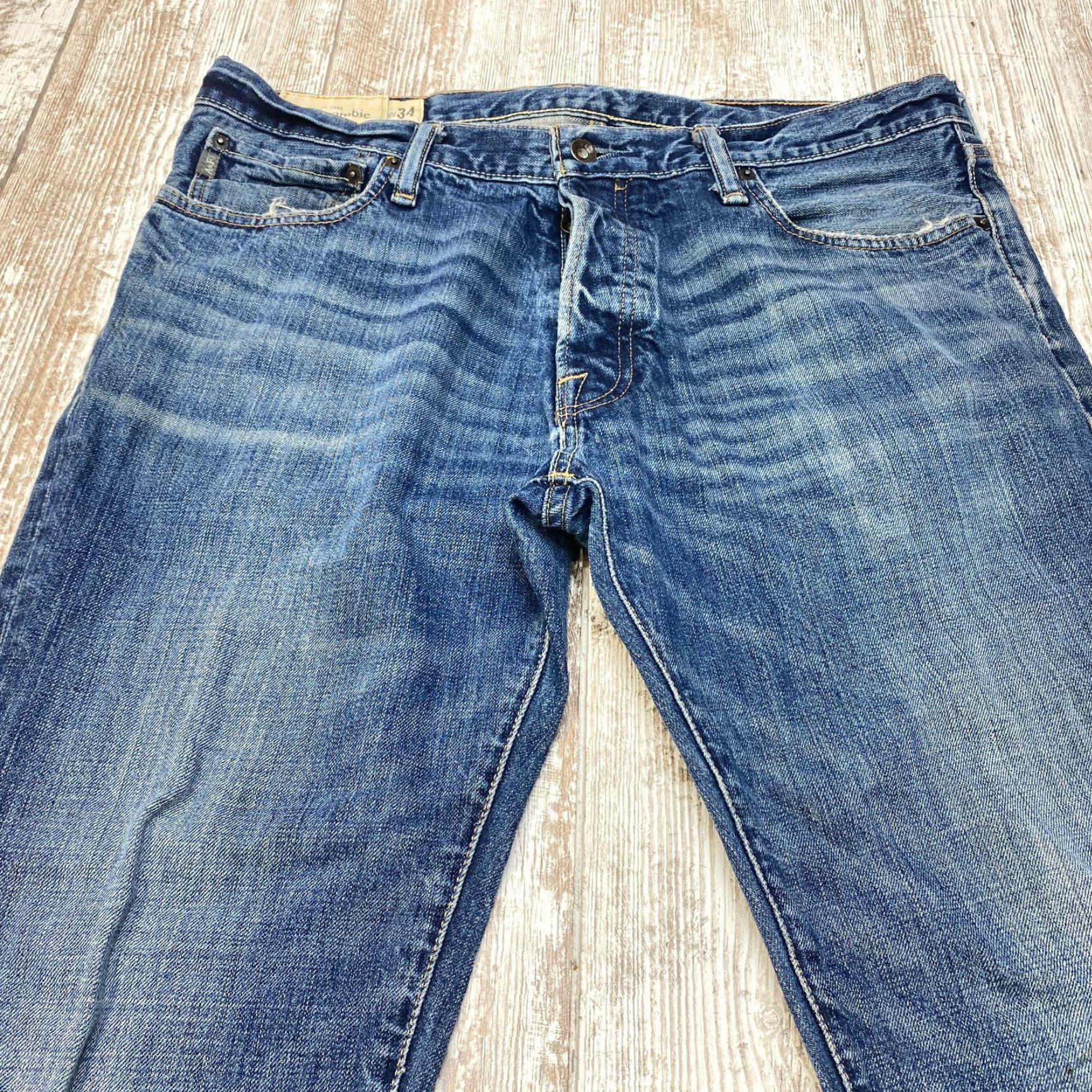 Abercrombie & Fitch Abercrombie & Fitch Jeans Mens 34x32 Straight Button Fly Whiskered DistressedY2K Size US 34 / EU 50 - 7 Thumbnail