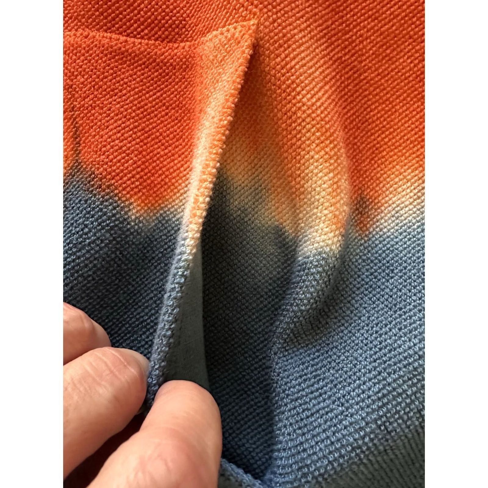 Saks Fifth Avenue Saks Fifth Avenue Men’s Tie Dye Knit Hoodie Sweatshirt Navy Blue Orange Sz L Full Zip Hooded Crew Neck Cashmere Knit Size US L / EU 52-54 / 3 - 2 Thumbnail