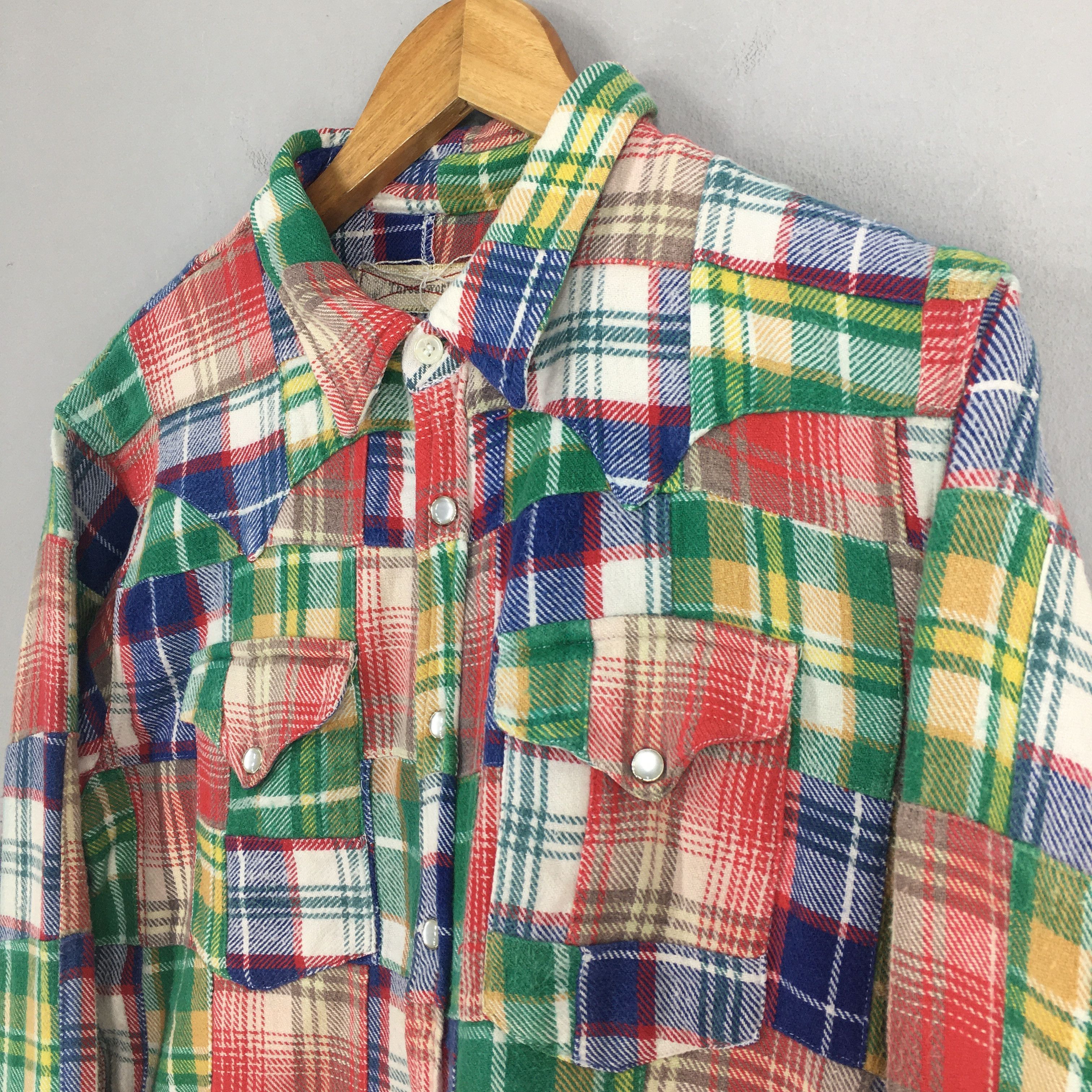 Flannel × Vintage Vintage Patchwork Tartan Flannel Shirt Medium Size US M / EU 48-50 / 2 - 3 Thumbnail