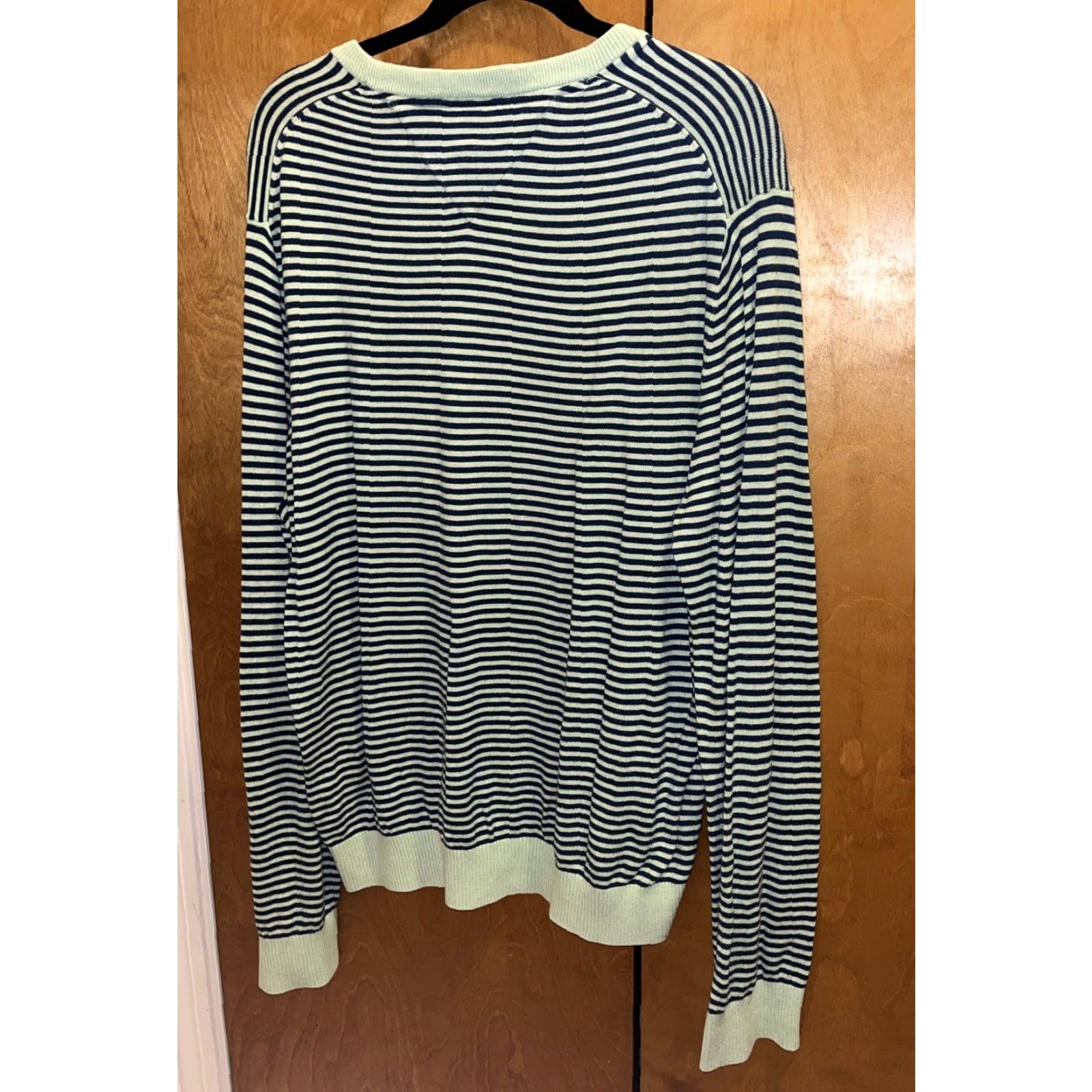 Tommy Hilfiger VINTAGE Tommy Hilfiger Men's Sweater L Cotton Blend Striped V-Neck Long Sleeve Casual Christmas Holiday Size US L / EU 52-54 / 3 - 5 Thumbnail
