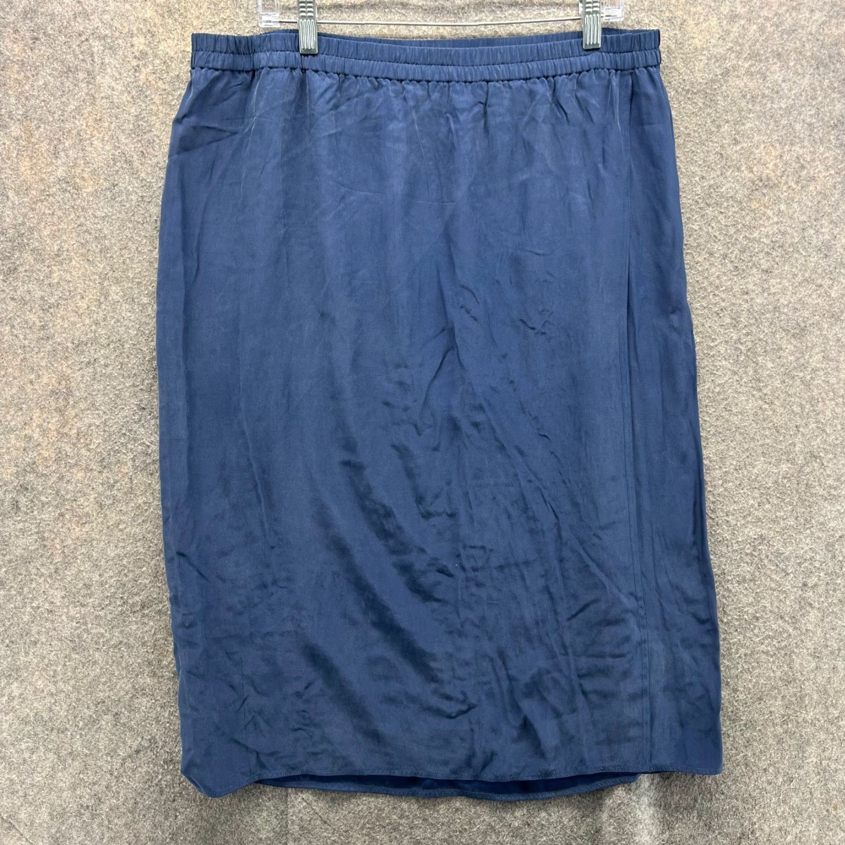 Eileen Fisher Eileen Fisher Skirt Women Medium Blue Navy Knee Length Silk Midi Pencil Straight Size 32" / US 10 / IT 46 - 2 Thumbnail