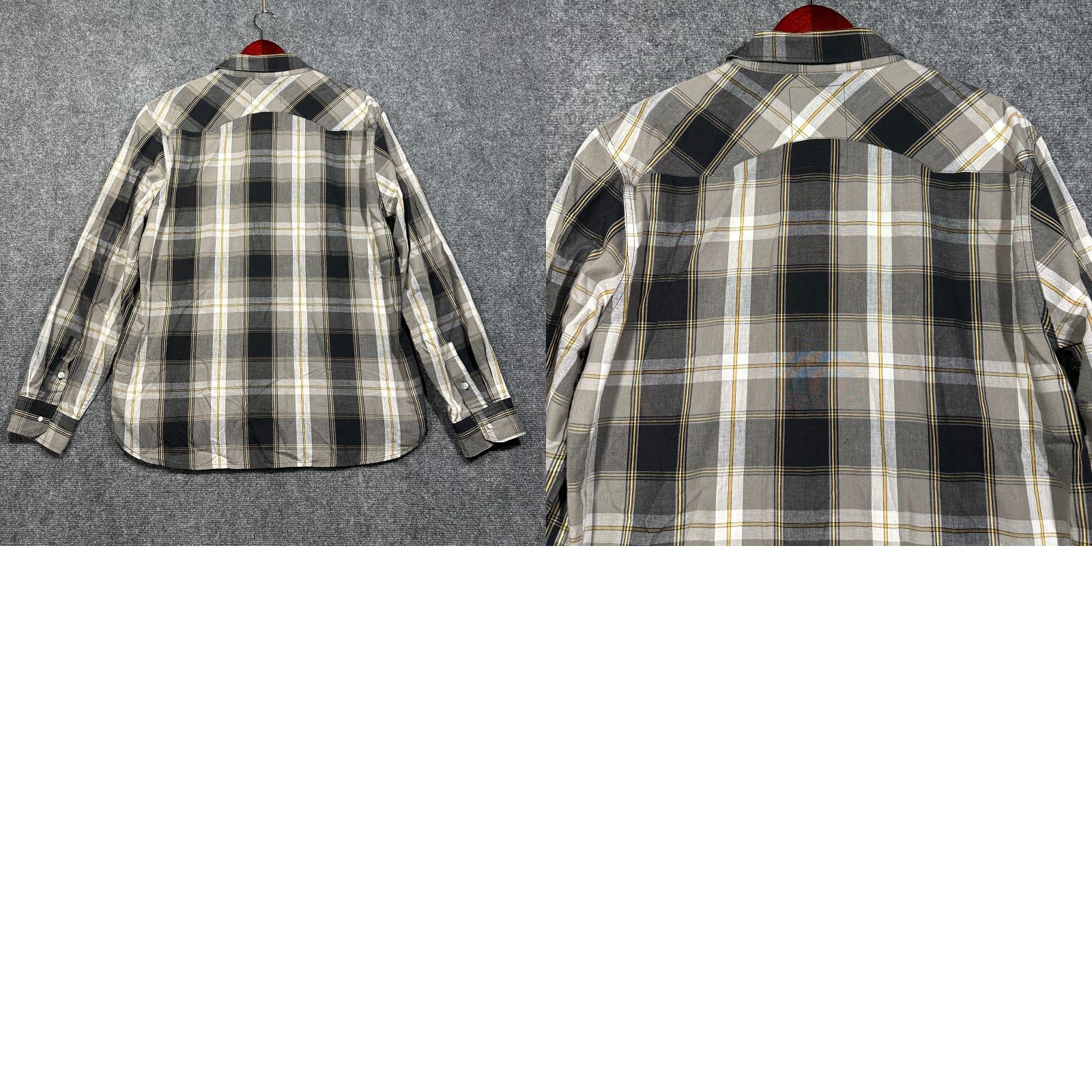 Levi's Levi's Shirt Mens L Western Pearl Snap Pockets Gray Plaid Cotton Snap Cuffs Button-Up Shirt Size US L / EU 52-54 / 3 - 8 Thumbnail