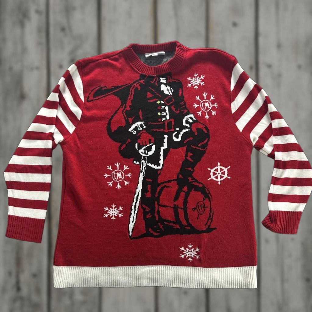 Vintage Captain Morgan Sweater Mens Medium Red White Pirate Ugly Christmas Rum Skull Size US M / EU 48-50 / 2 - 1 Thumbnail