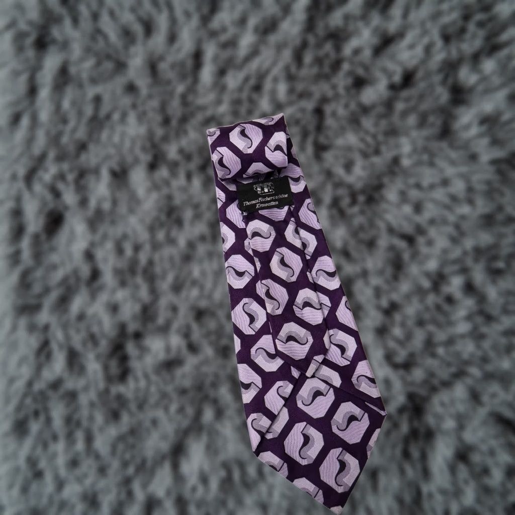 Vintage COMMODORE Trevira Tie Men's One Size Pointed Classic Patterned Purple Shades Size ONE SIZE - 1 Thumbnail