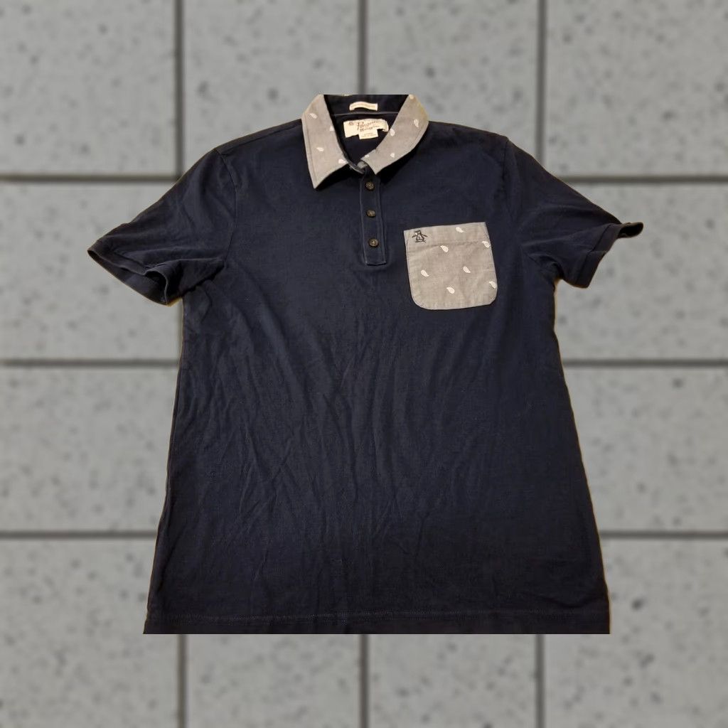 Vintage Penguin Polo Shirt M Medium Navy Blue Cotton Men Shirts Polo Mens Regular Size M Blue Cotton Penguin Polo Shirt Men Size US M / EU 48-50 / 2 - 1 Thumbnail