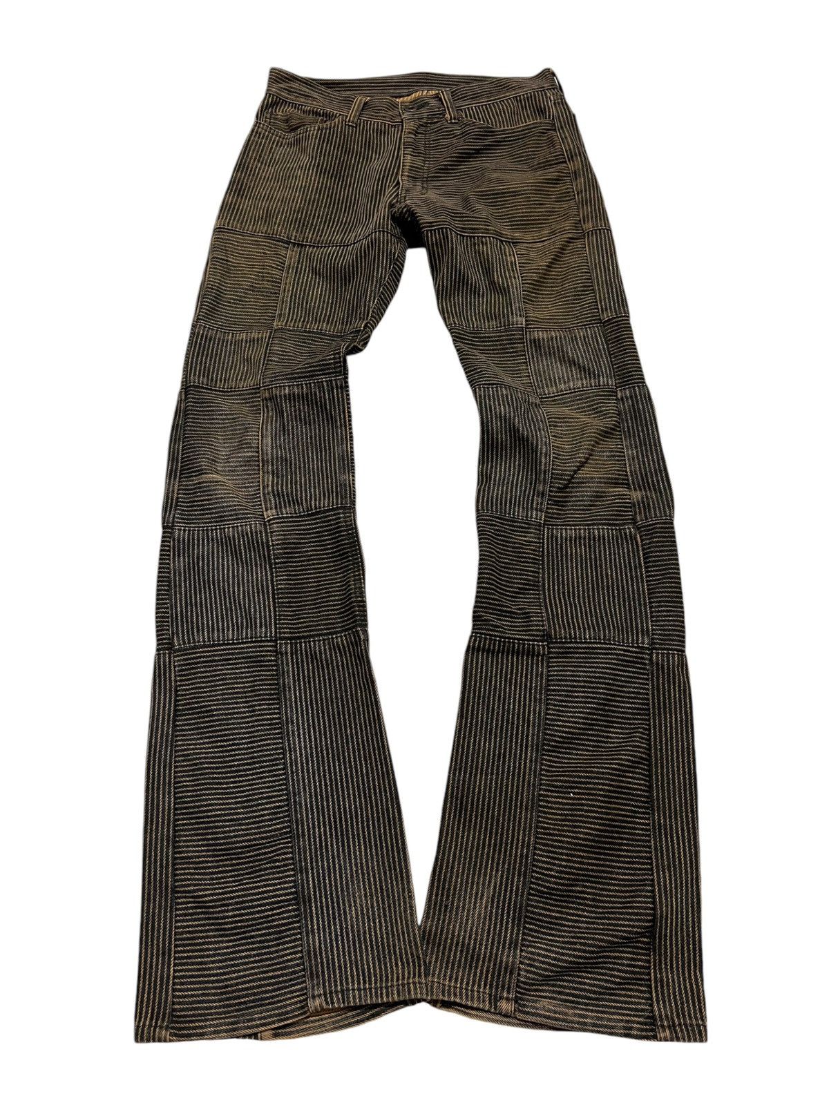If Six Was Nine × Japanese Brand × Le Grande Bleu (L.G.B.) RUPERT mud rust Hickory Patchwork Flare Denim Size US 28 / EU 44 - 1 Thumbnail